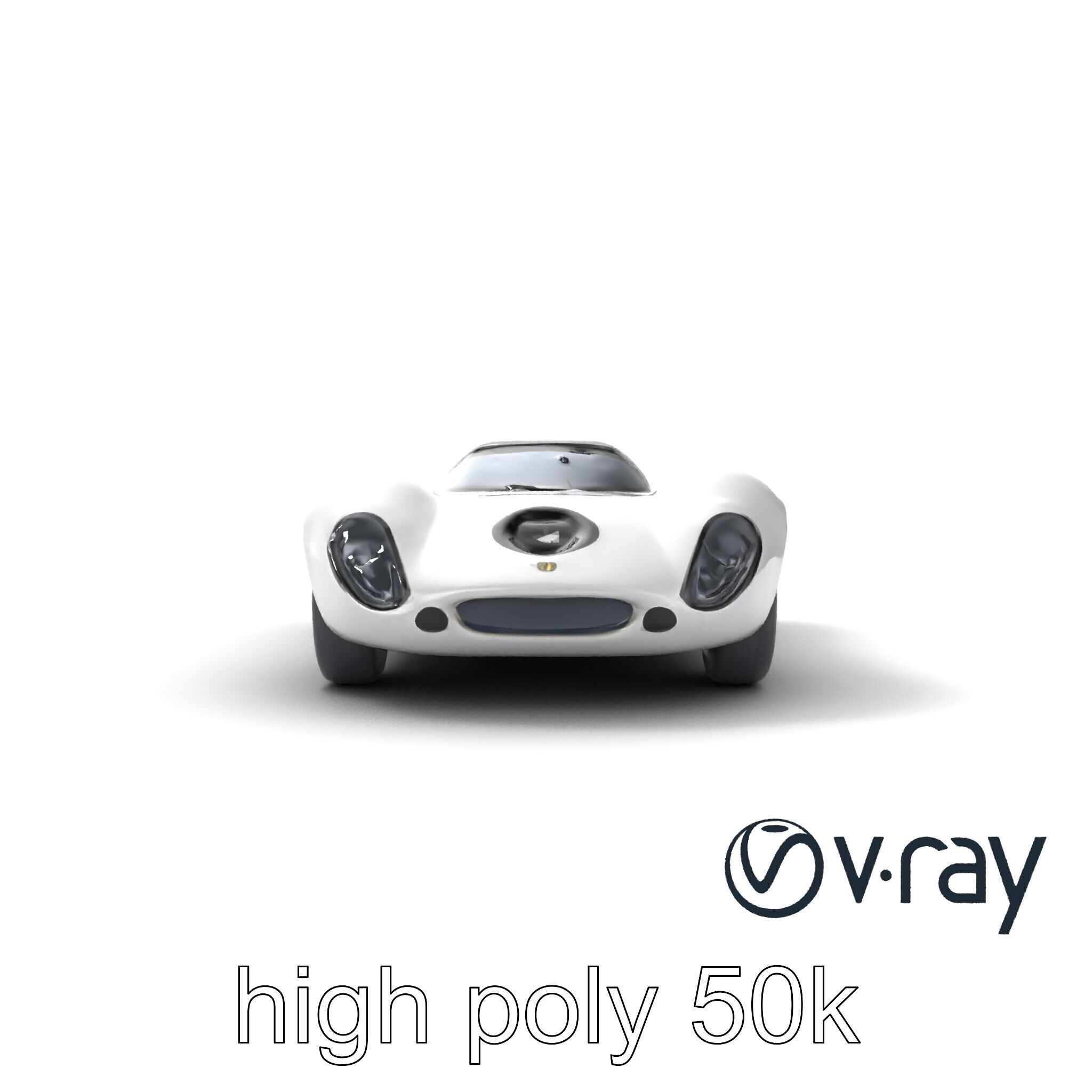 Vintage Aerodynamic Racing Car model pack Low-poly 3D model_14