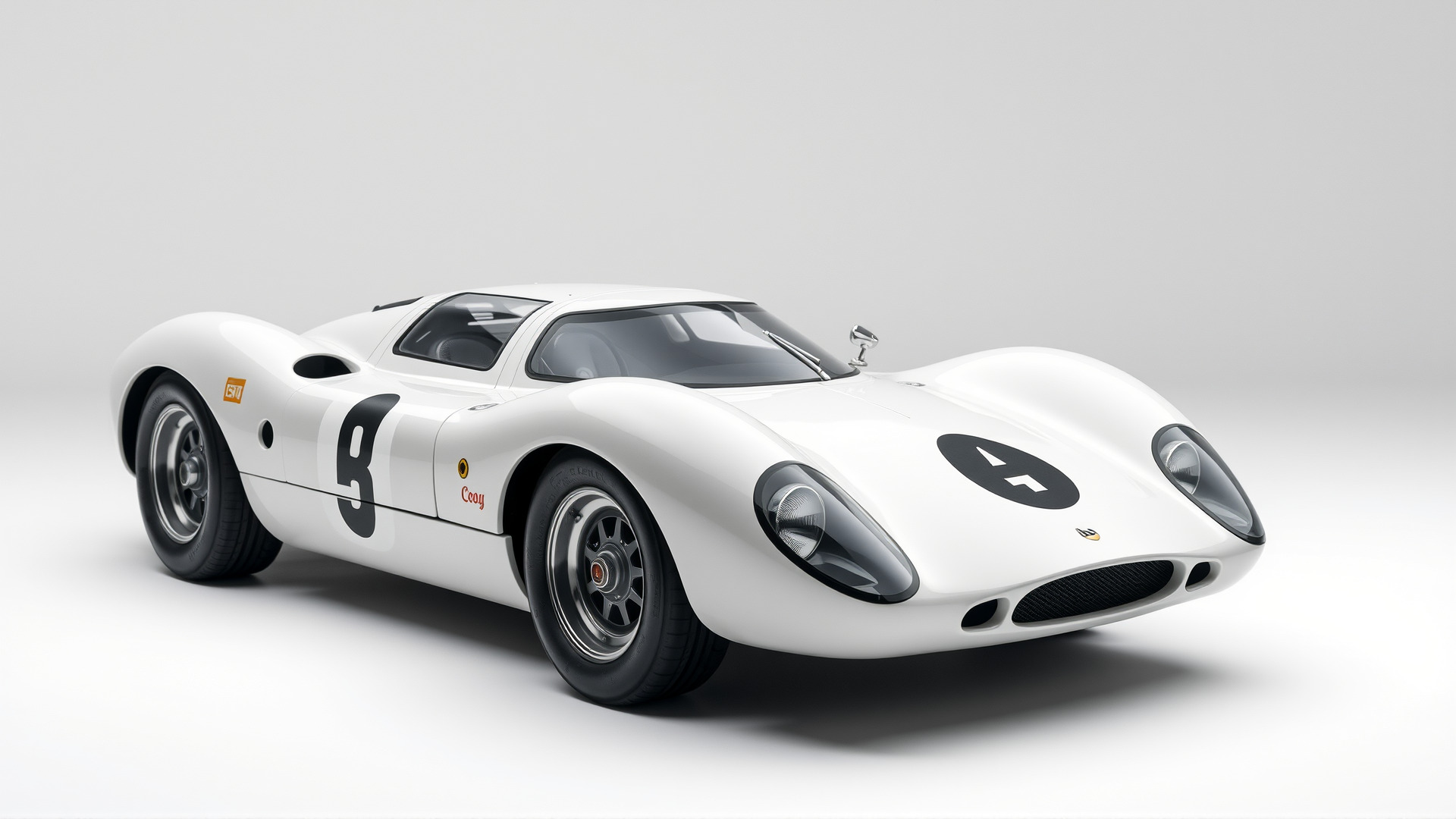 Vintage Aerodynamic Racing Car model pack Low-poly 3D model_4