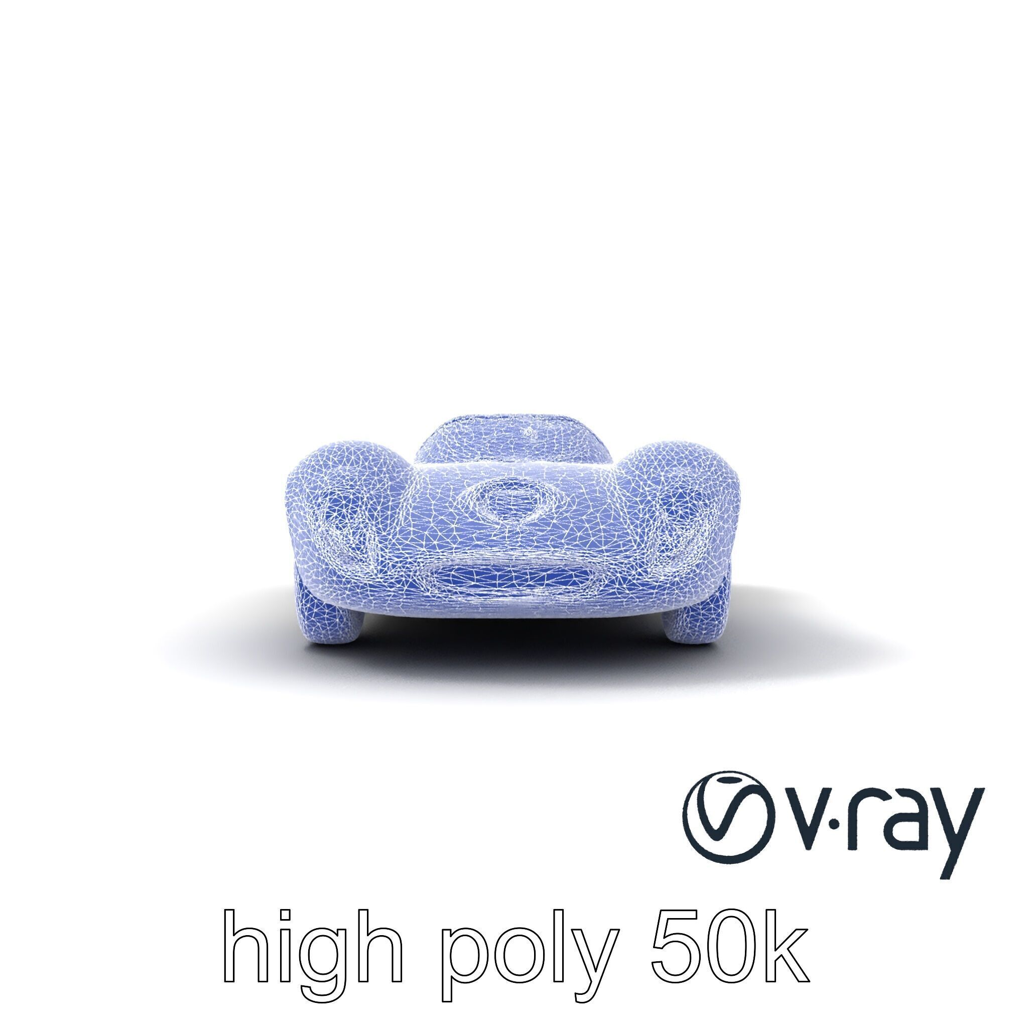 Vintage Aerodynamic Racing Car model pack Low-poly 3D model_32