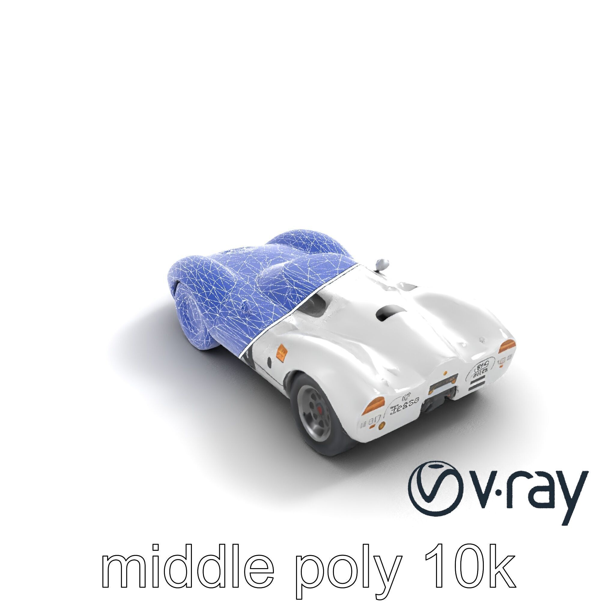 Vintage Aerodynamic Racing Car model pack Low-poly 3D model_20