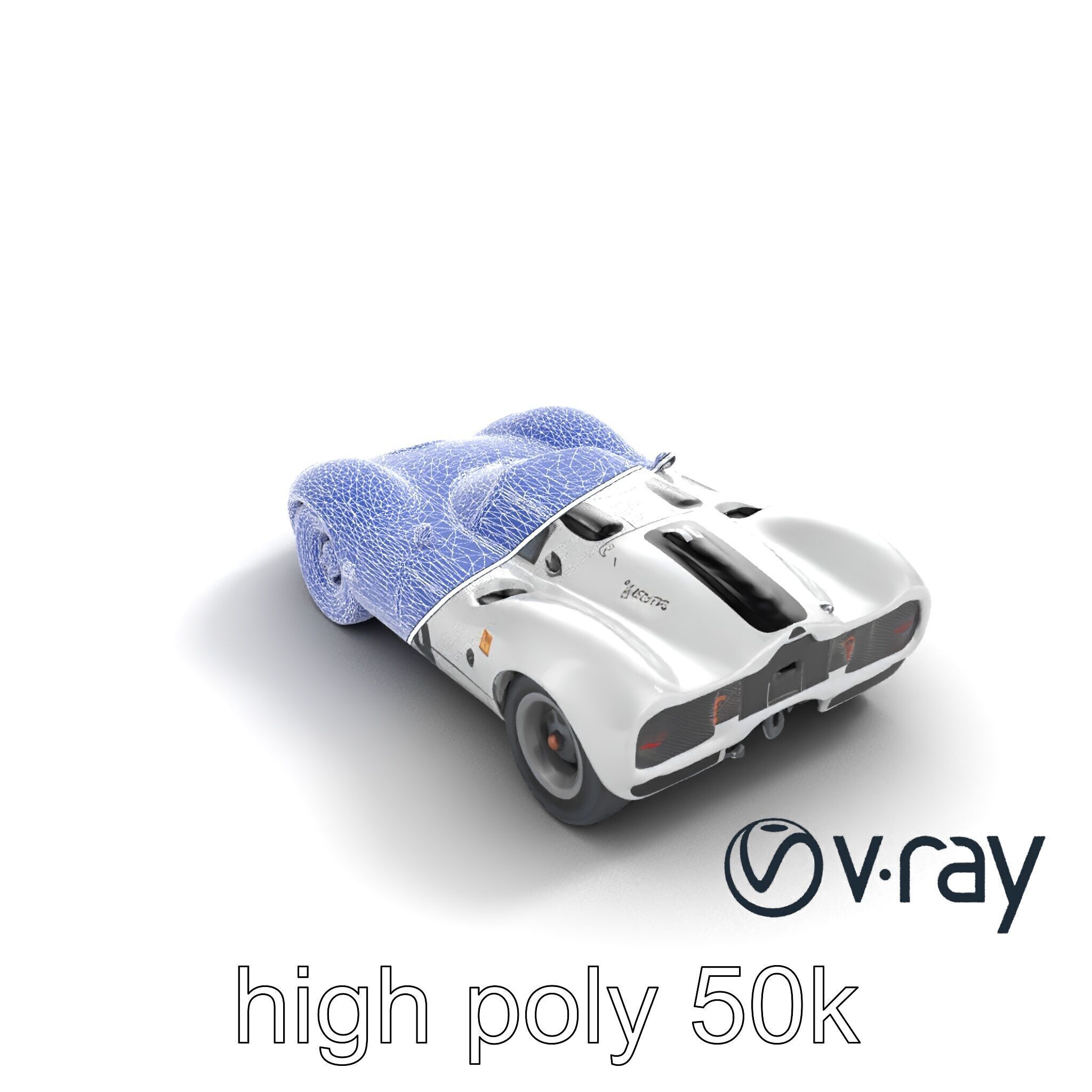 Vintage Aerodynamic Racing Car model pack Low-poly 3D model_25