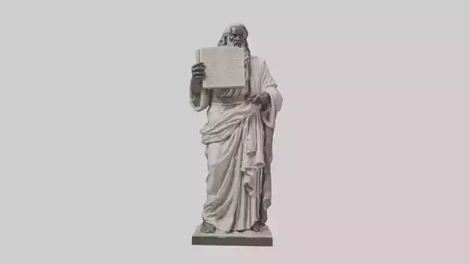 Moses with the tablets statue model Low-poly 3D model