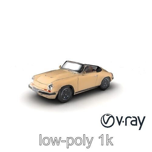 Retro European Roadster Artful Design model pack Low-poly 3D model