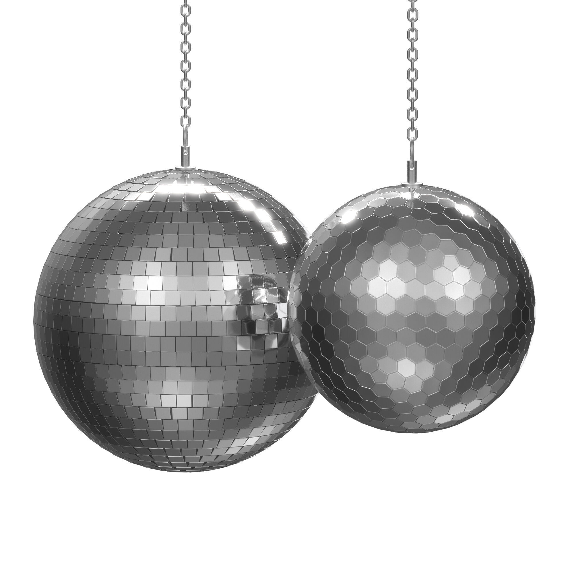 Disco Mirror Balls 3D model_4