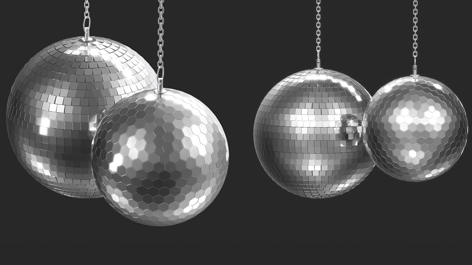 Disco Mirror Balls 3D model_2