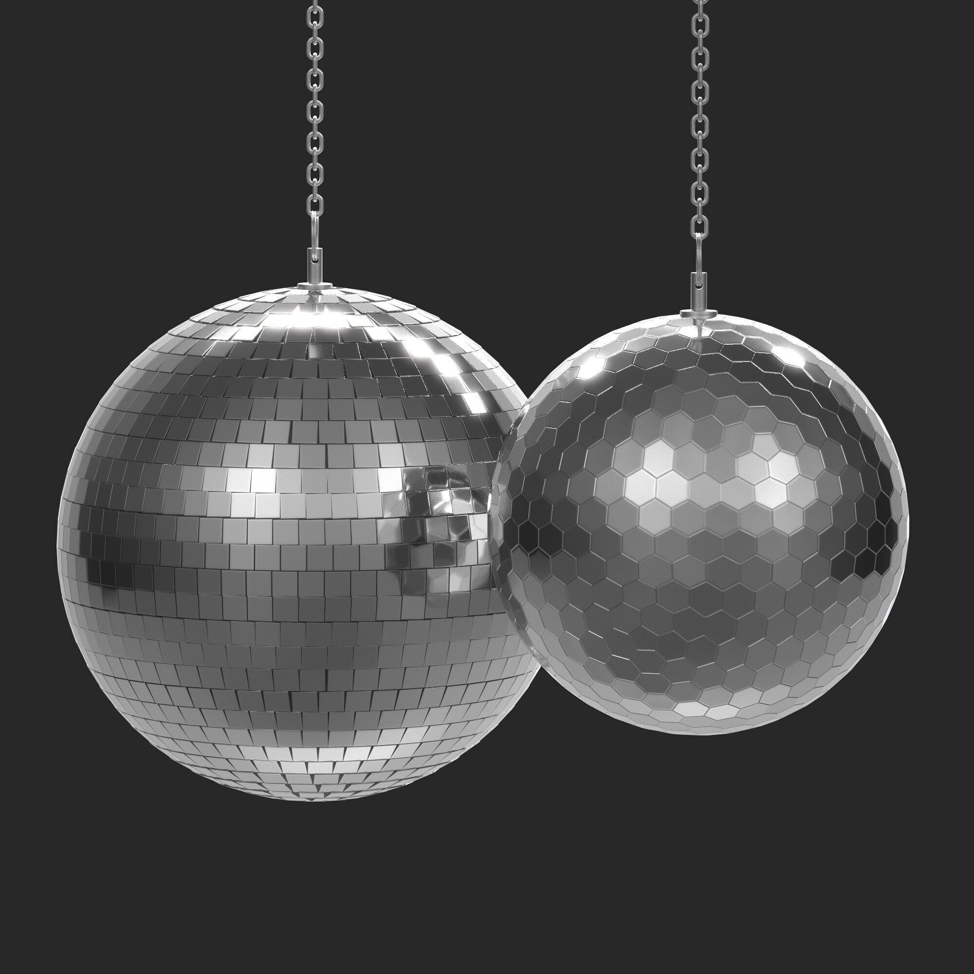 Disco Mirror Balls 3D model_3