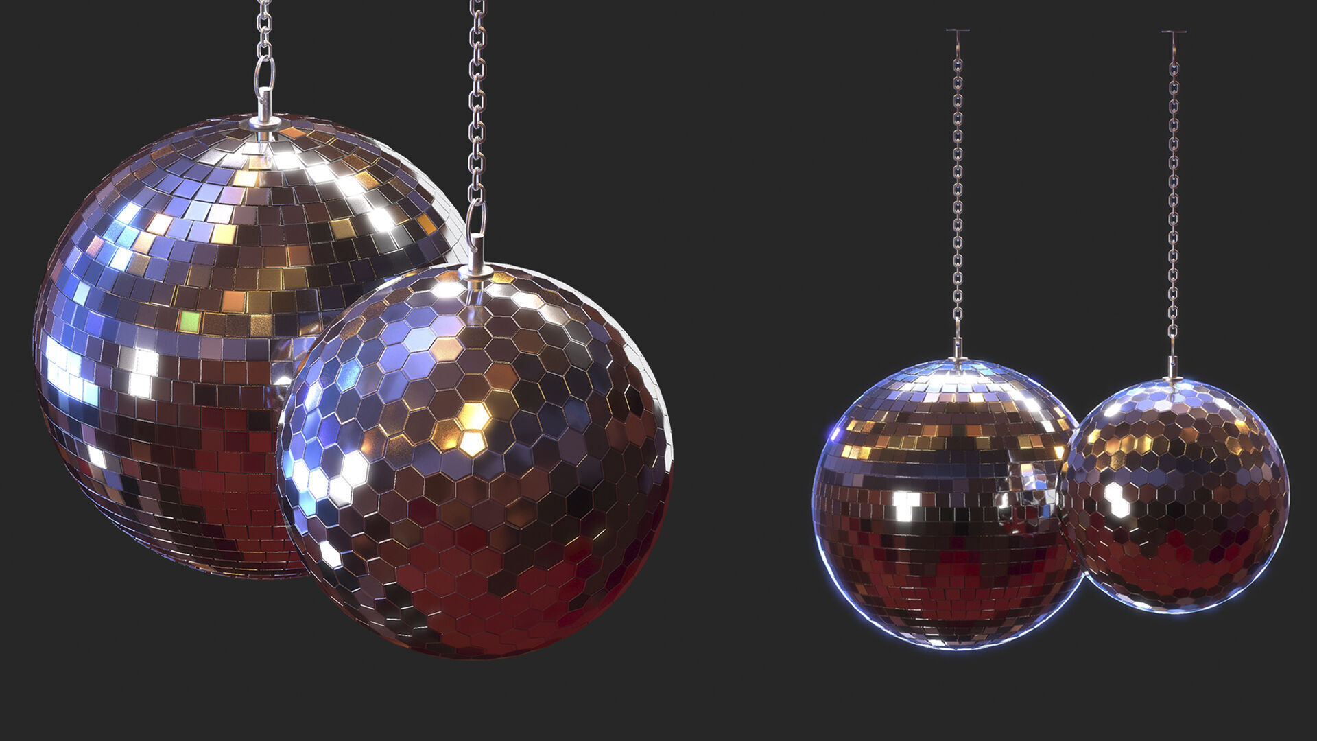 Disco Mirror Balls 3D model_1