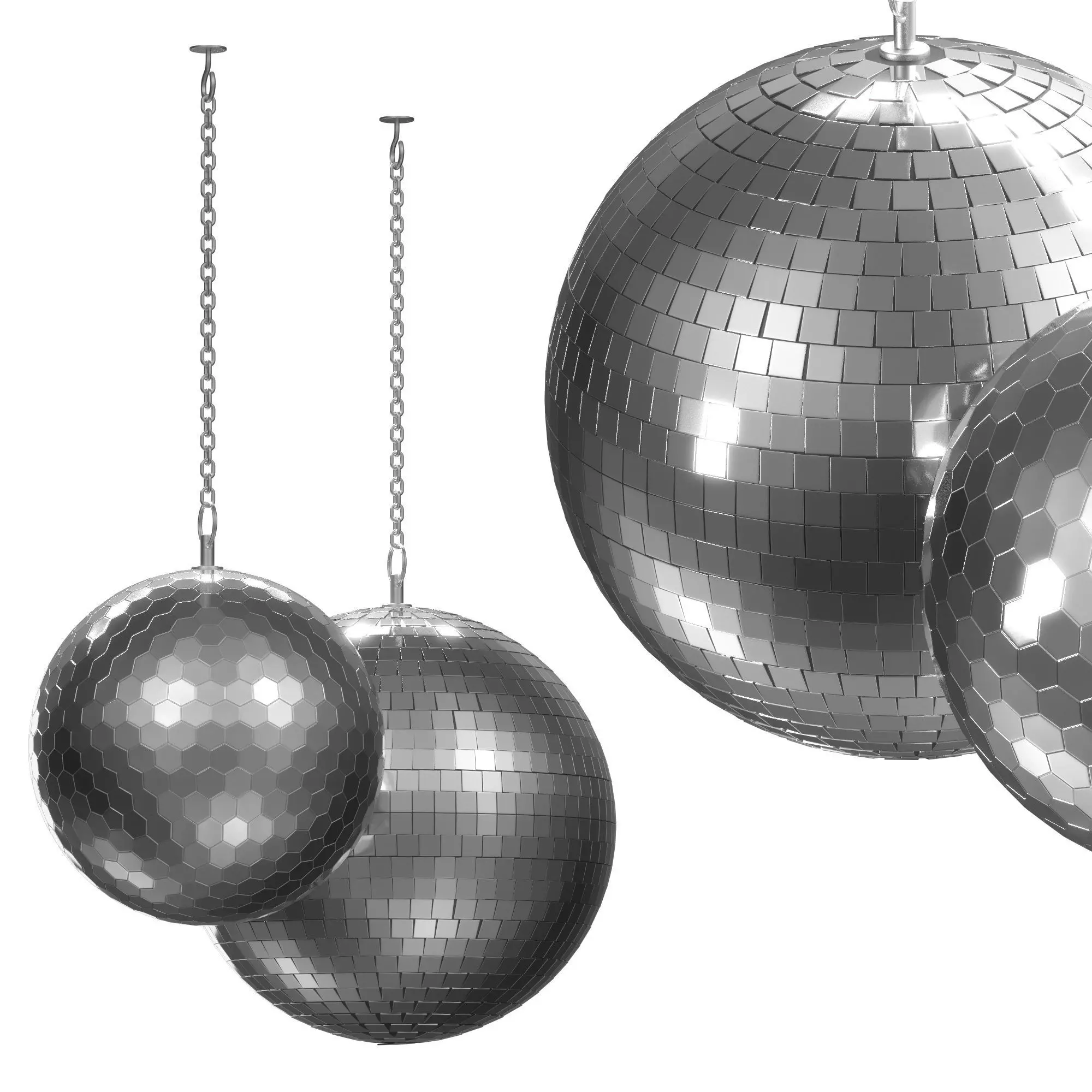 Disco Mirror Balls 3D model_0