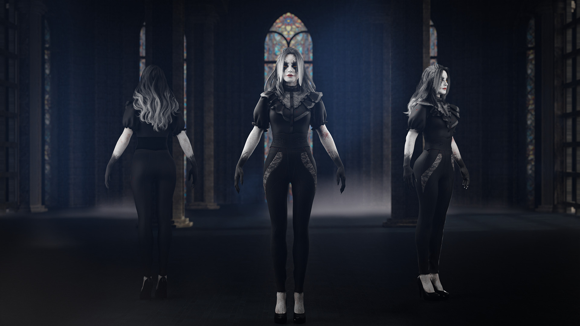 Dark Witch 3D Character Low-poly 3D model_1