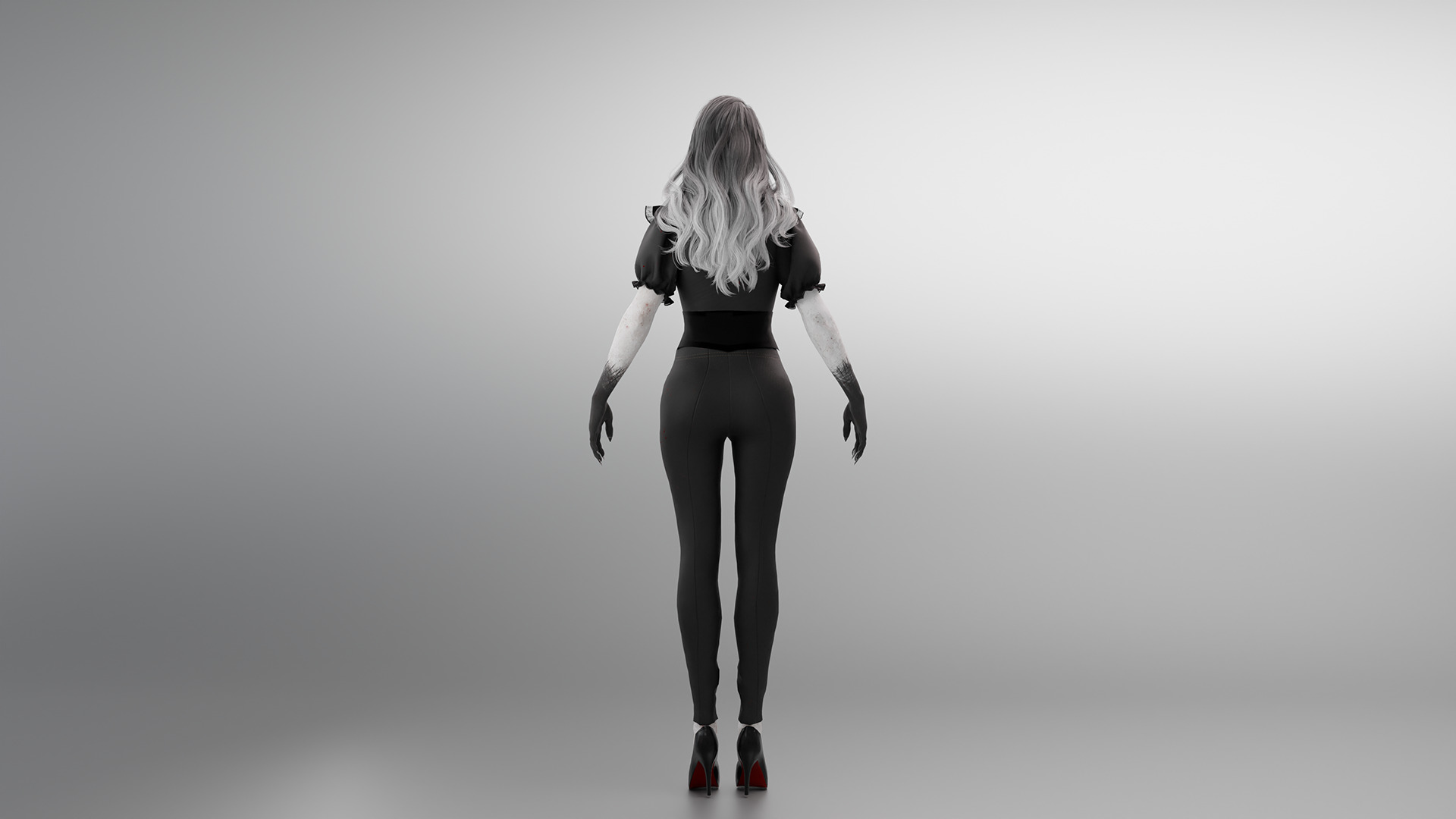 Dark Witch 3D Character Low-poly 3D model_6