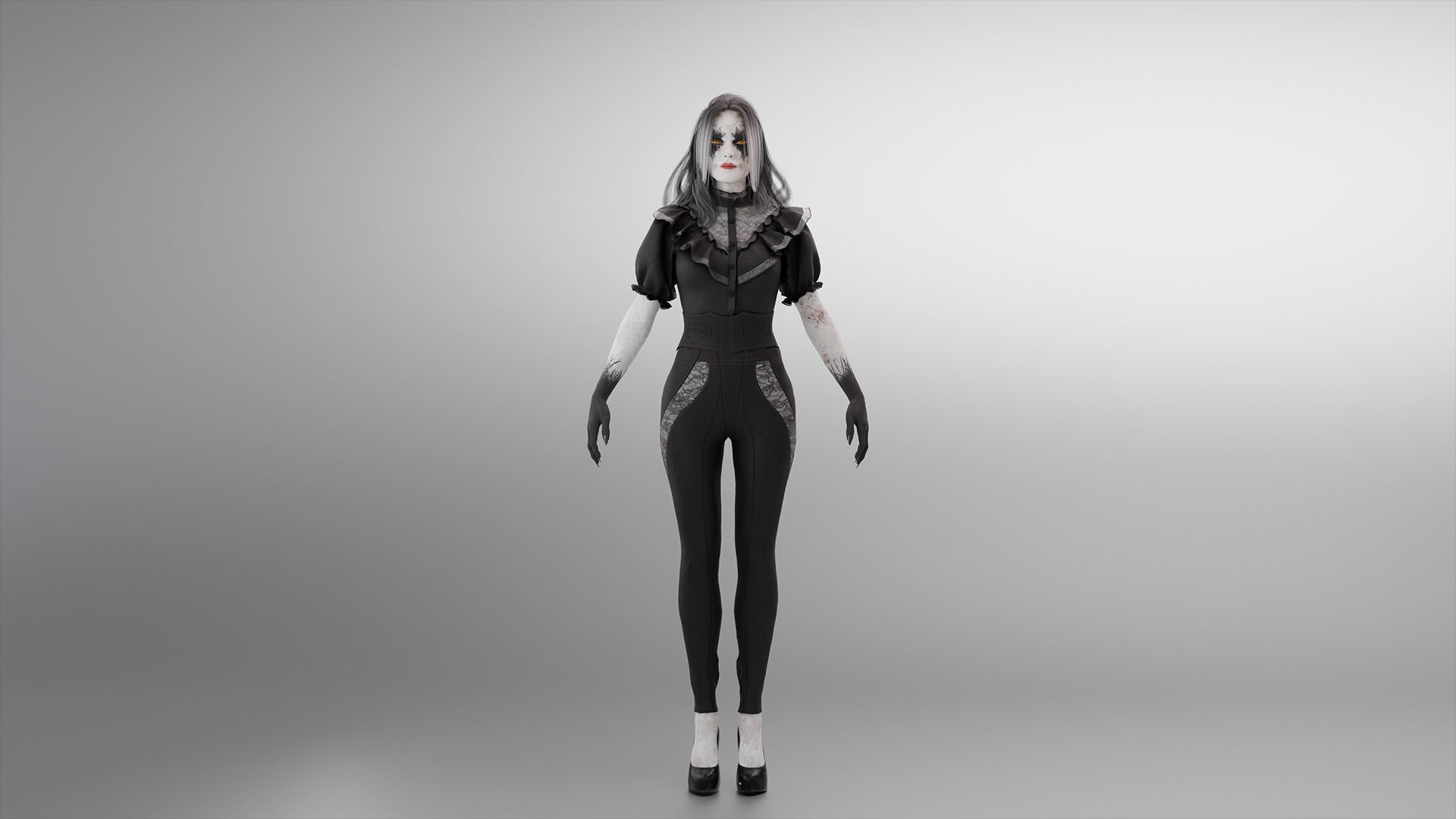 Dark Witch 3D Character Low-poly 3D model_4