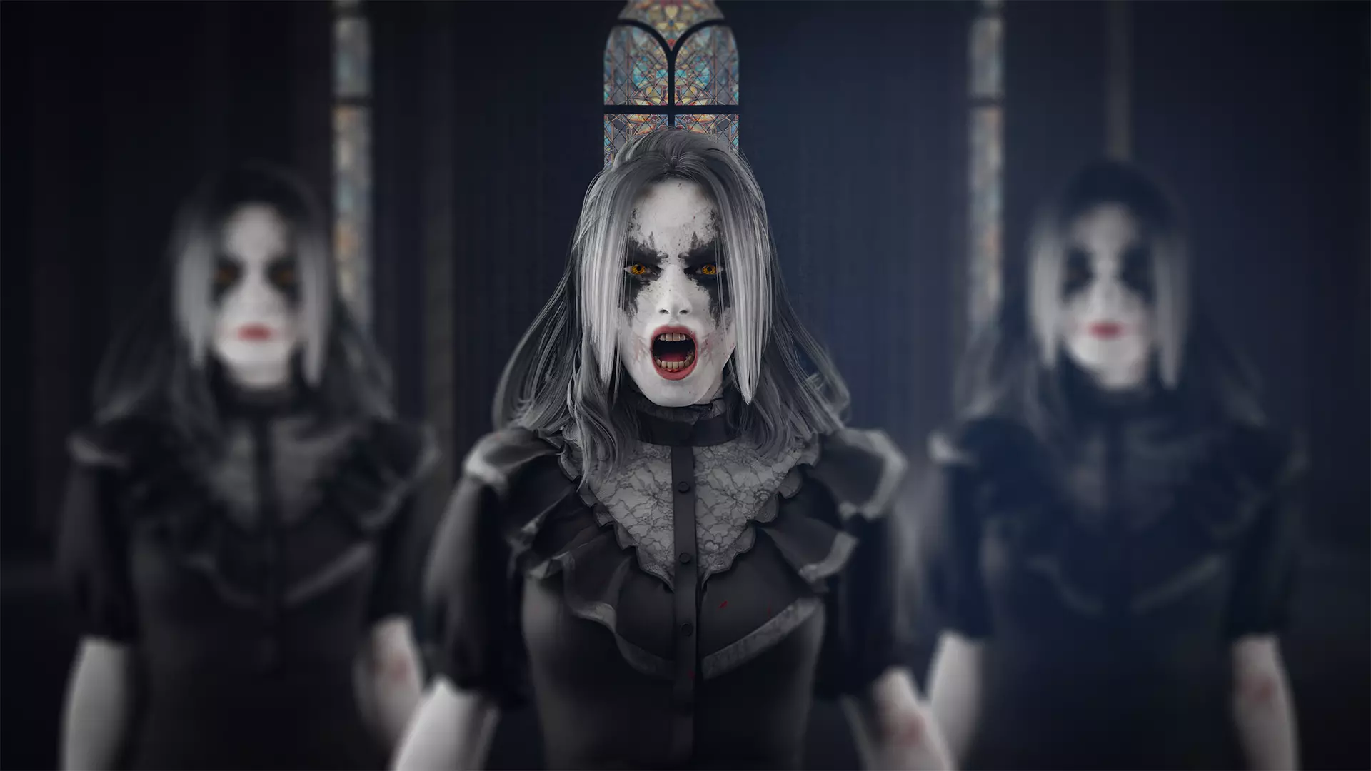 Dark Witch 3D Character Low-poly 3D model_0