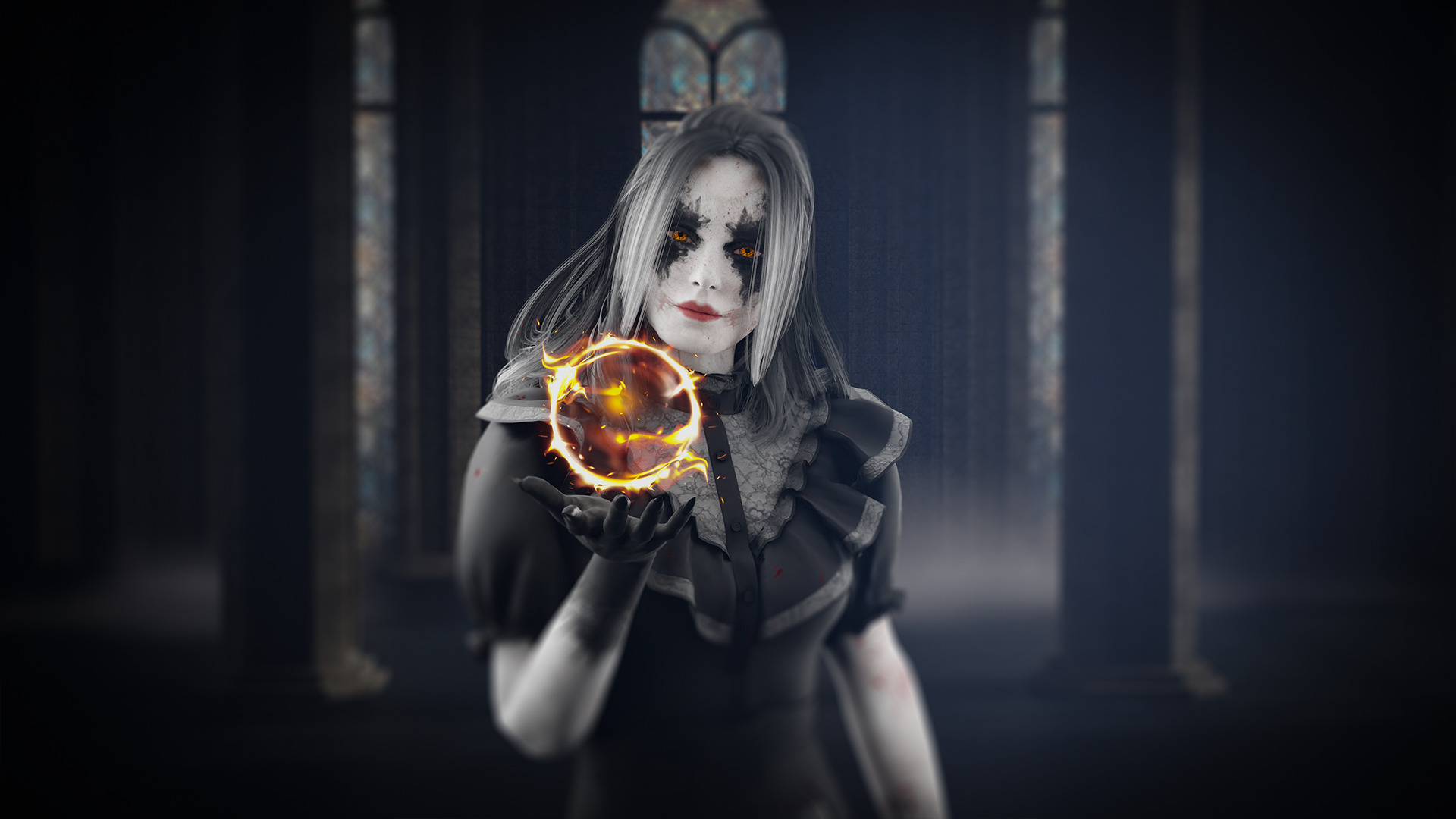 Dark Witch 3D Character Low-poly 3D model_3