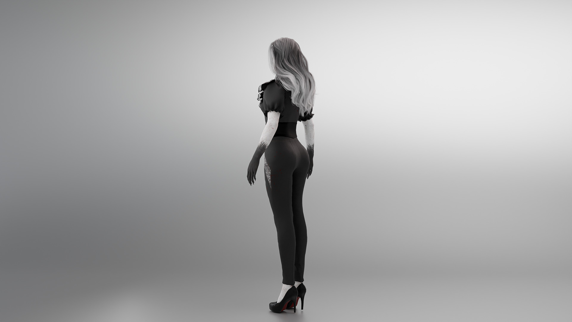 Dark Witch 3D Character Low-poly 3D model_5