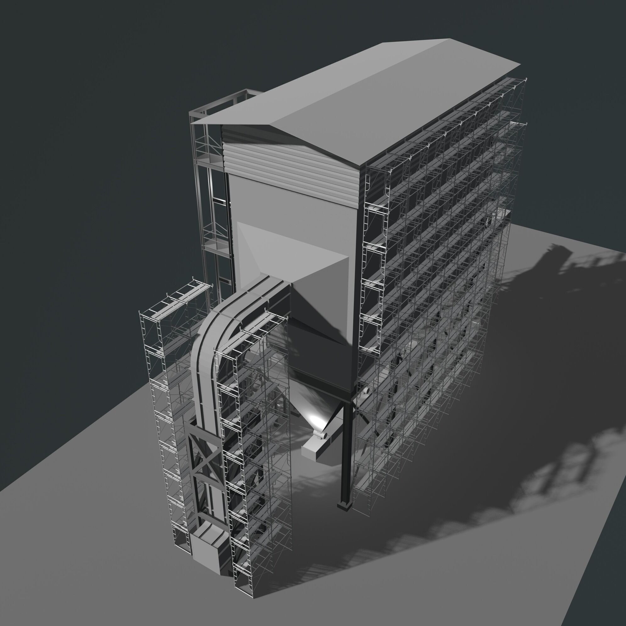 Industrial building in construction scene 25i18 3D model_2