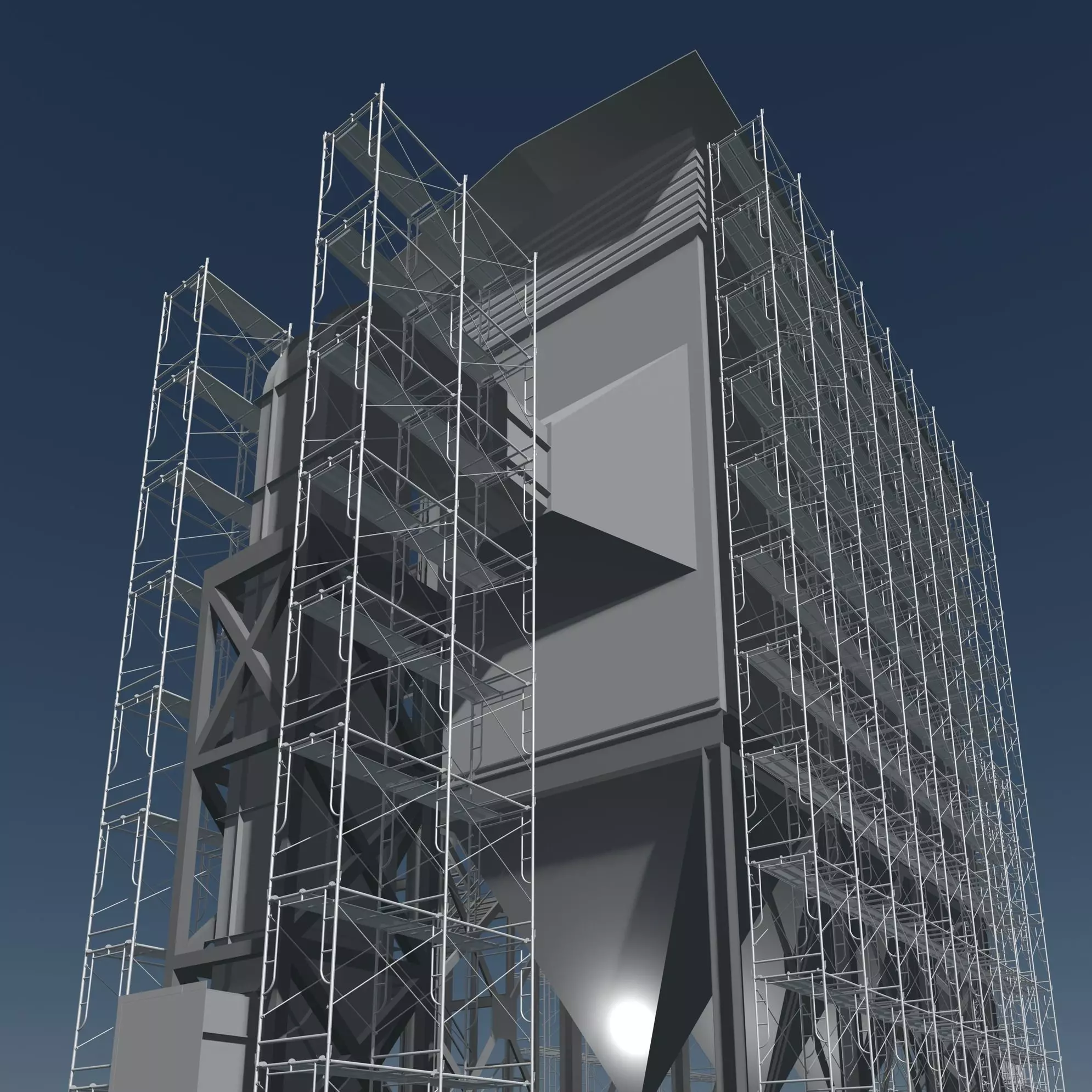 Industrial building in construction scene 25i18 3D model_0