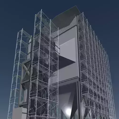Industrial building in construction scene 25i18 3D model
