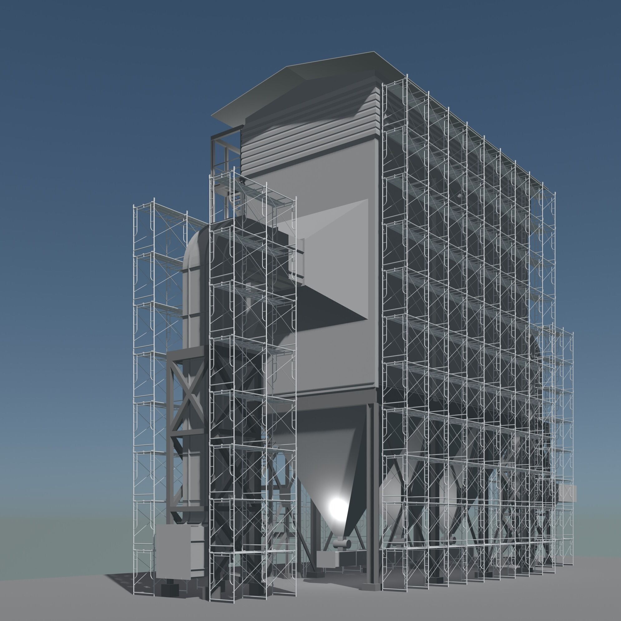 Industrial building in construction scene 25i18 3D model_4