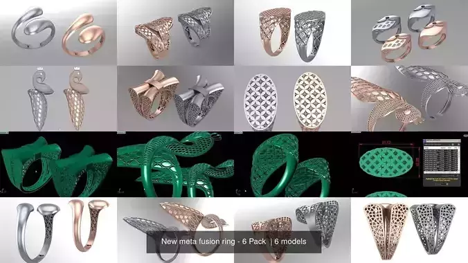 New meta fusion ring - 6 Pack  3D Model Collection