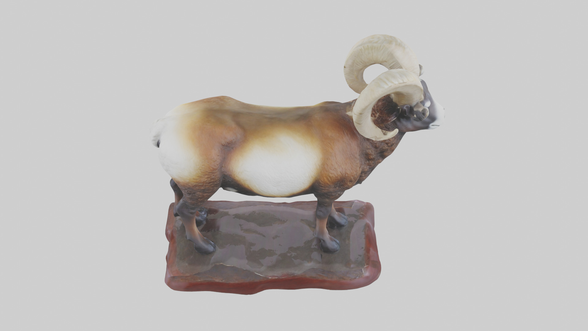 ouflon Sheep statue model 2 Low-poly 3D model_15