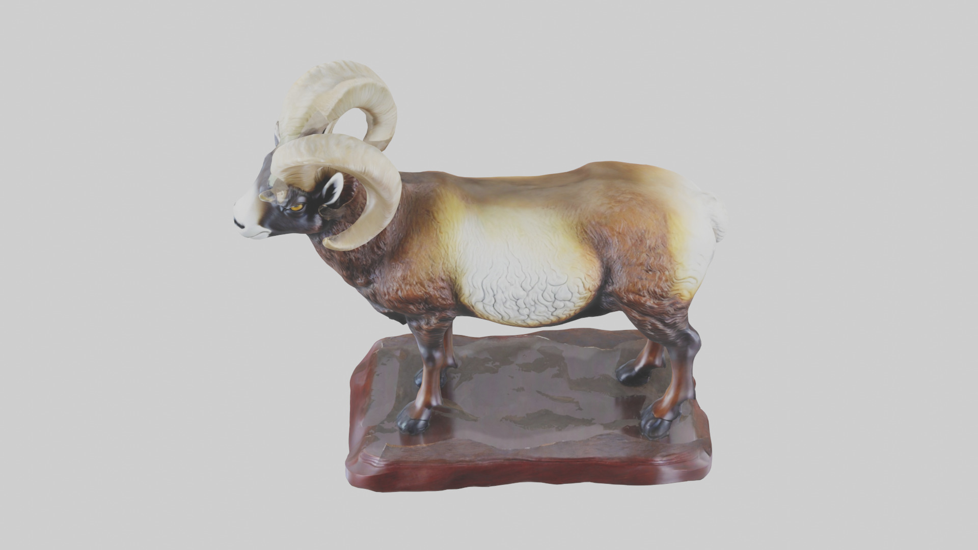 ouflon Sheep statue model 2 Low-poly 3D model_16