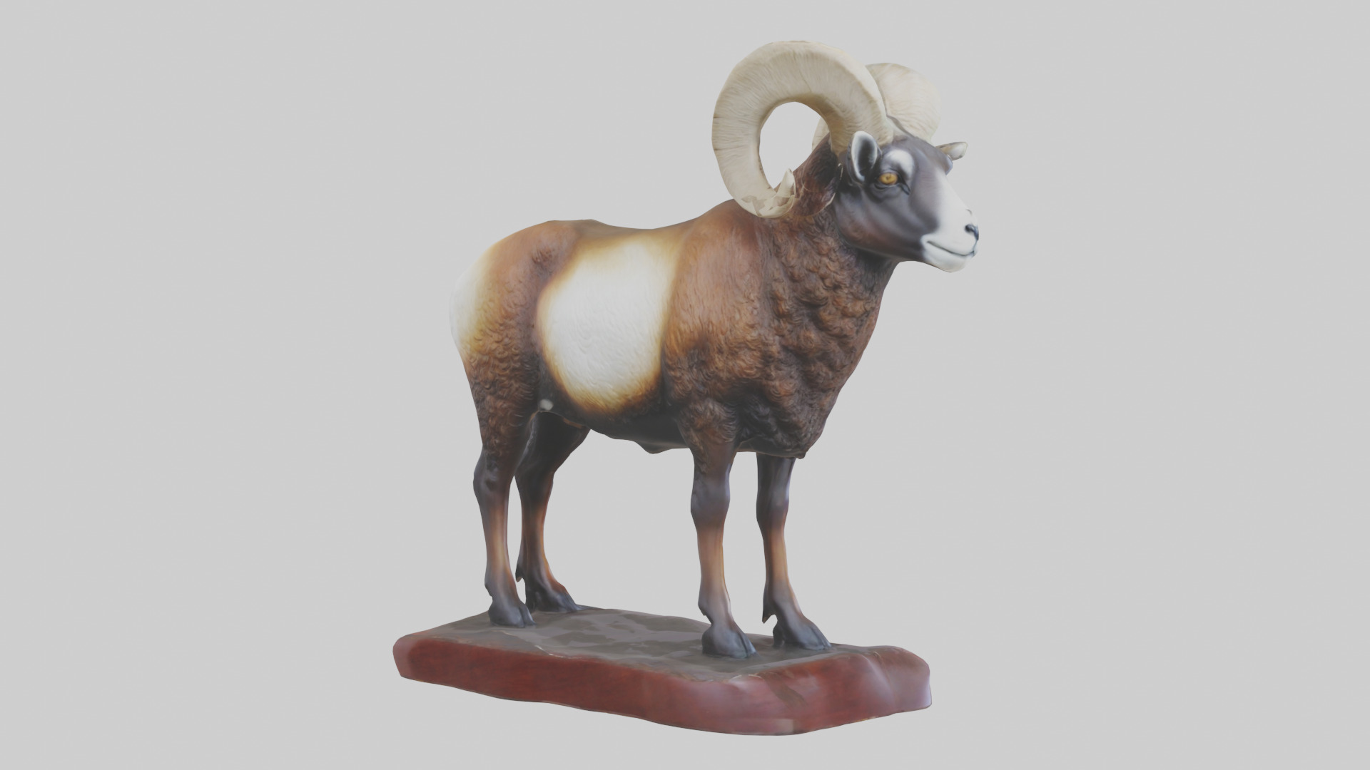 ouflon Sheep statue model 2 Low-poly 3D model_2