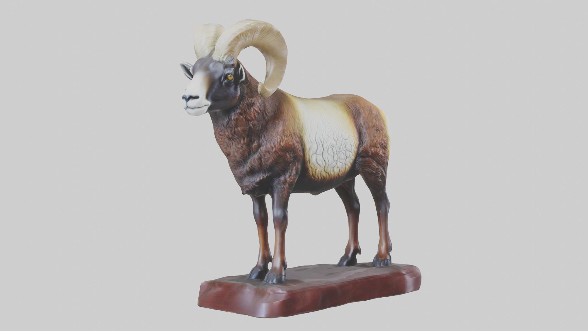 ouflon Sheep statue model 2 Low-poly 3D model_11
