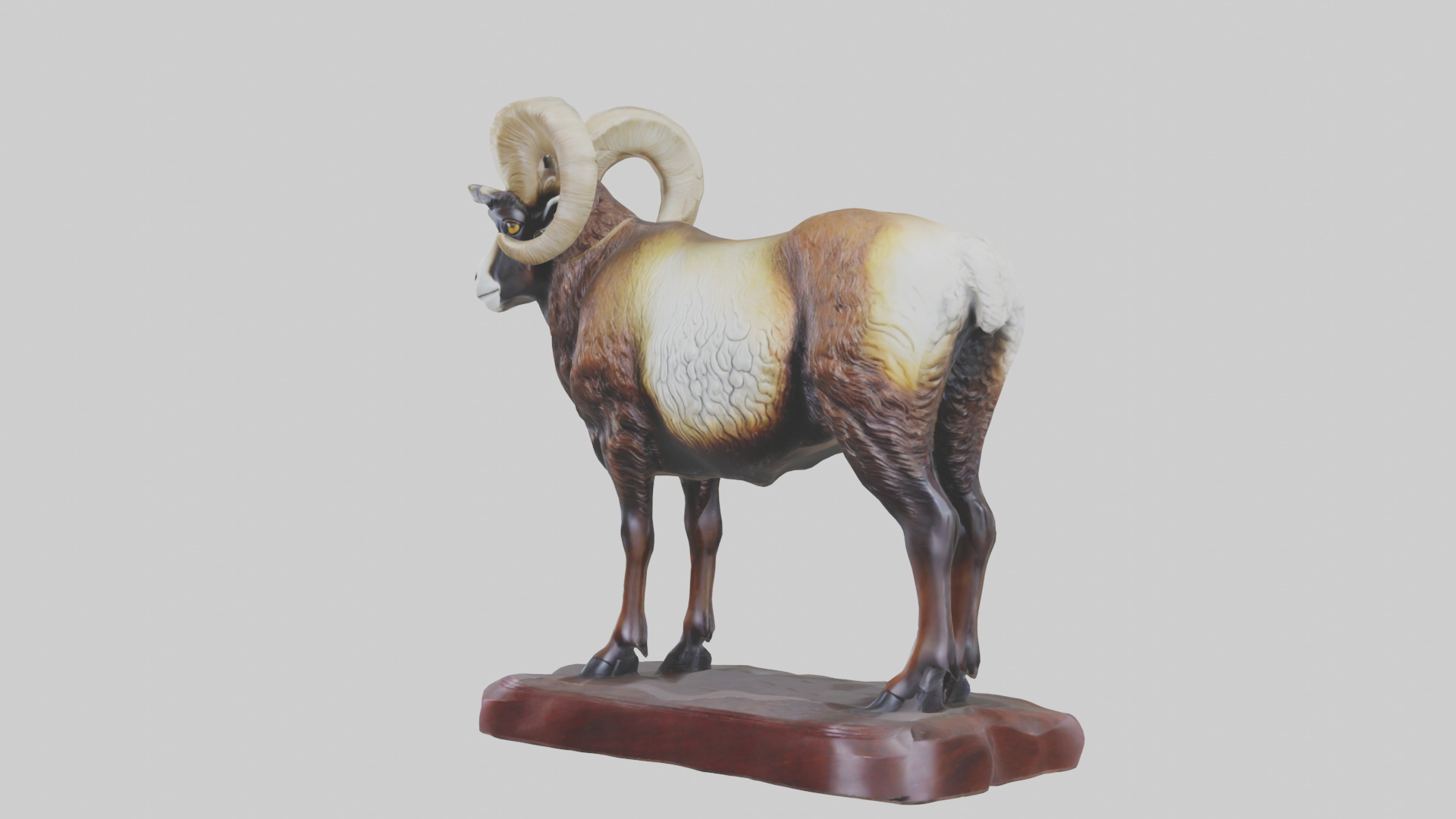 ouflon Sheep statue model 2 Low-poly 3D model_10