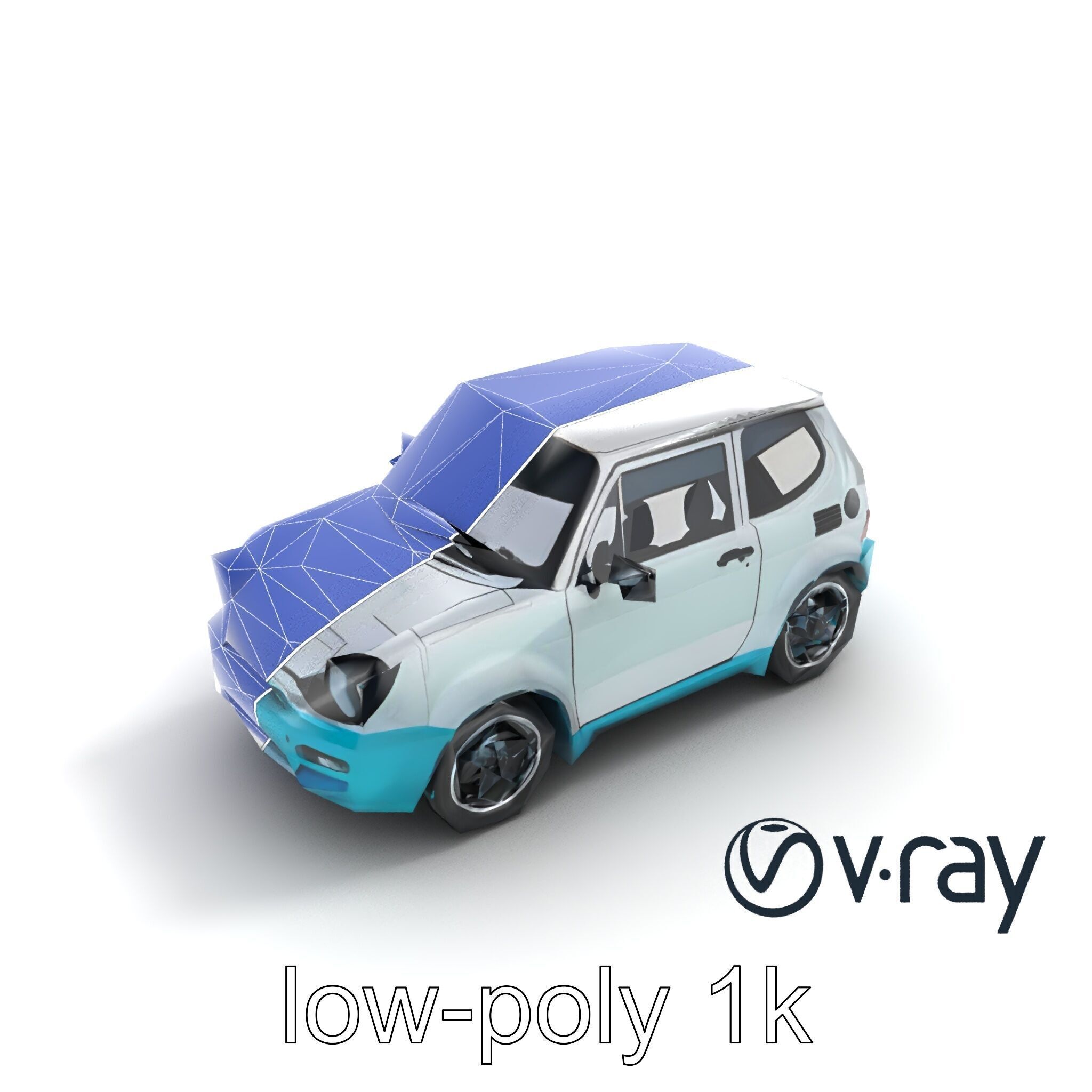 Sporty Retro Hatchback 1980s Urban Mobility model pack Low-poly 3D model_23