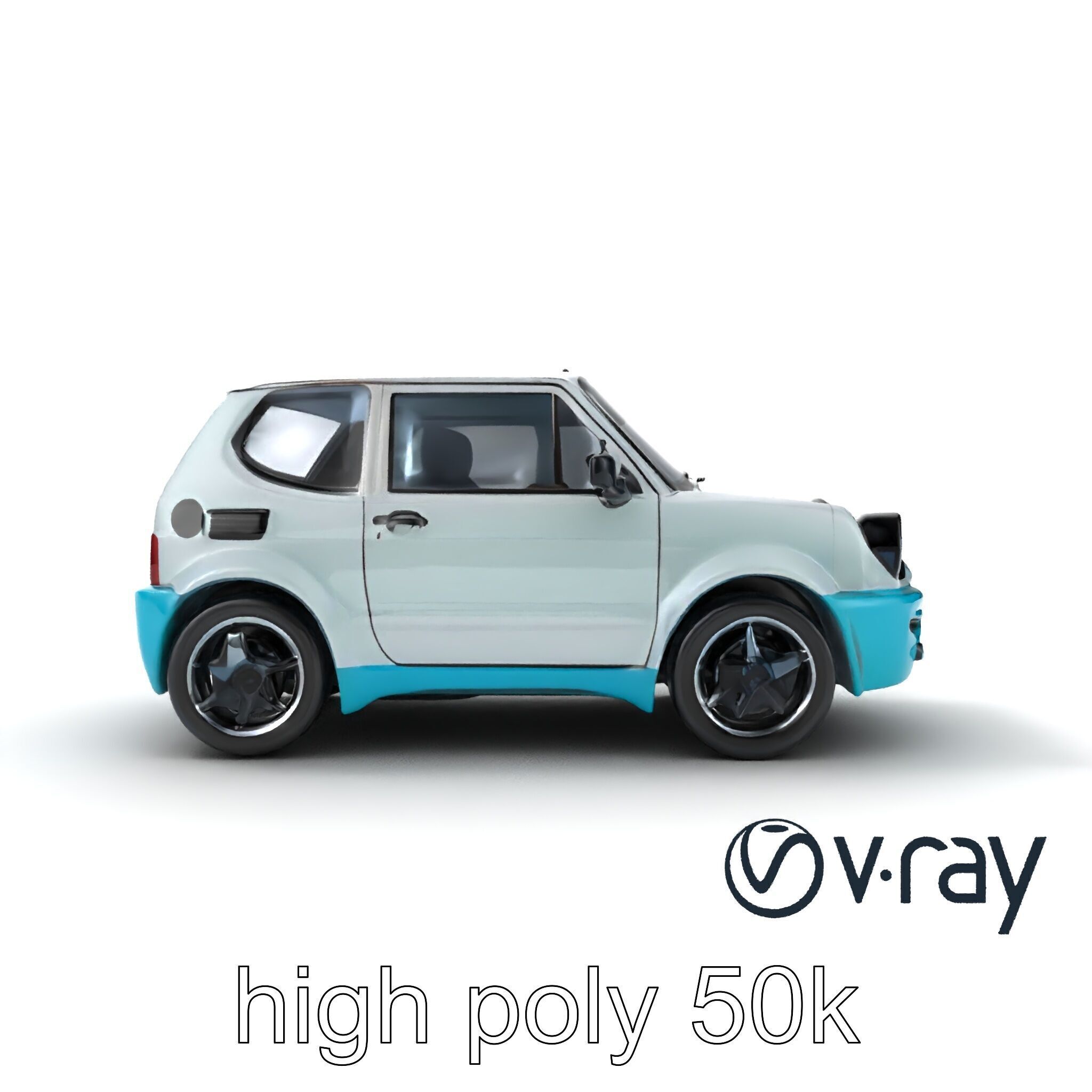 Sporty Retro Hatchback 1980s Urban Mobility model pack Low-poly 3D model_17