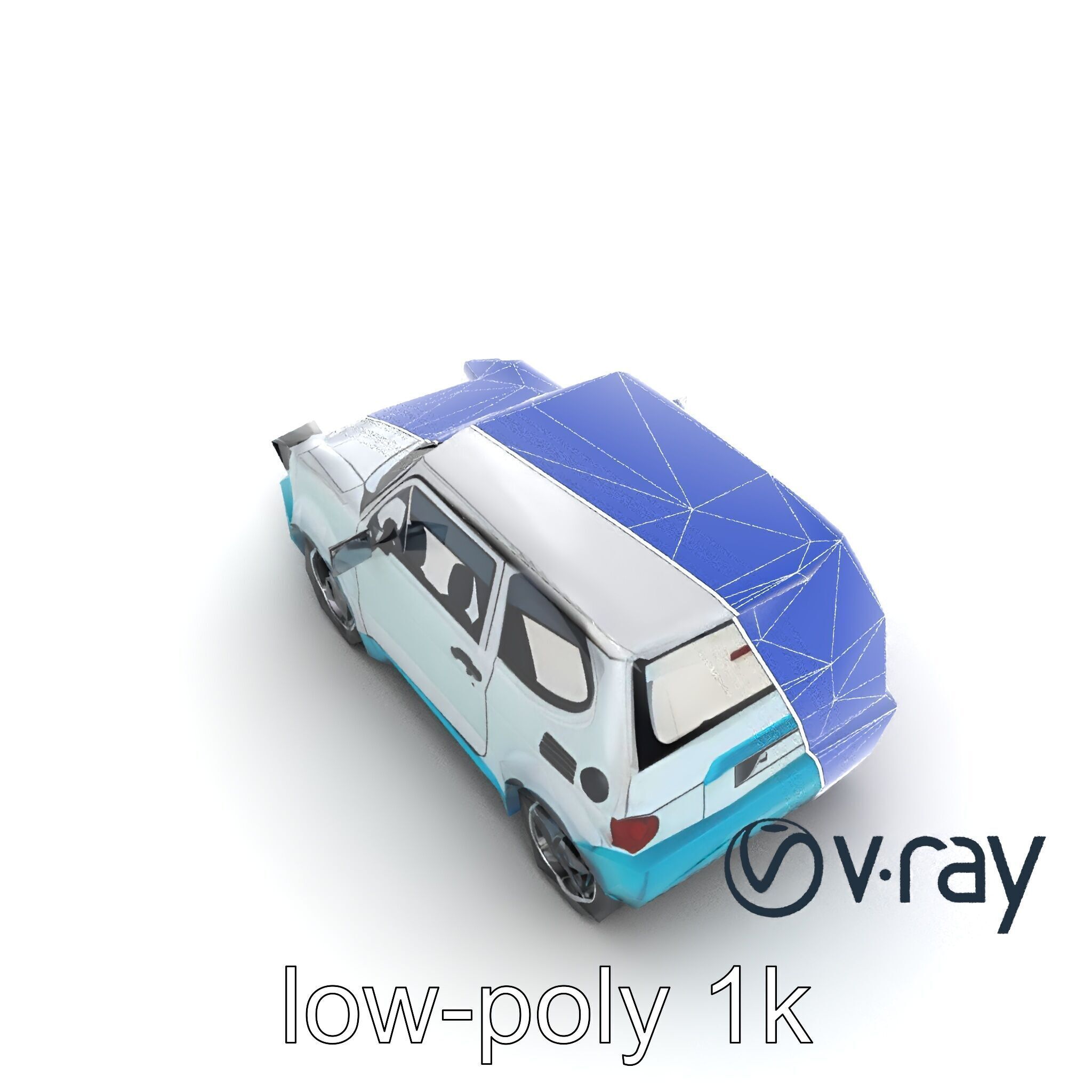Sporty Retro Hatchback 1980s Urban Mobility model pack Low-poly 3D model_18