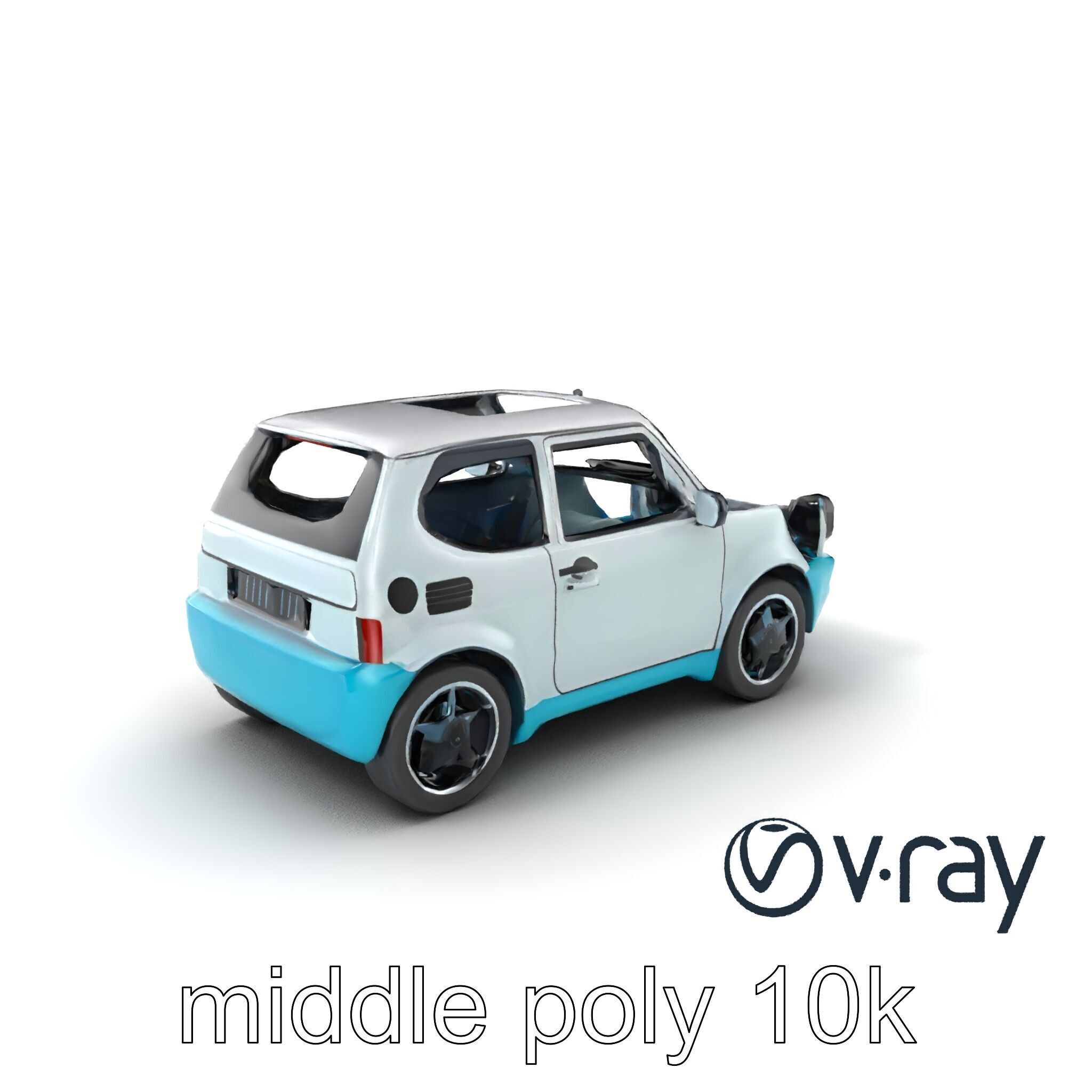 Sporty Retro Hatchback 1980s Urban Mobility model pack Low-poly 3D model_3