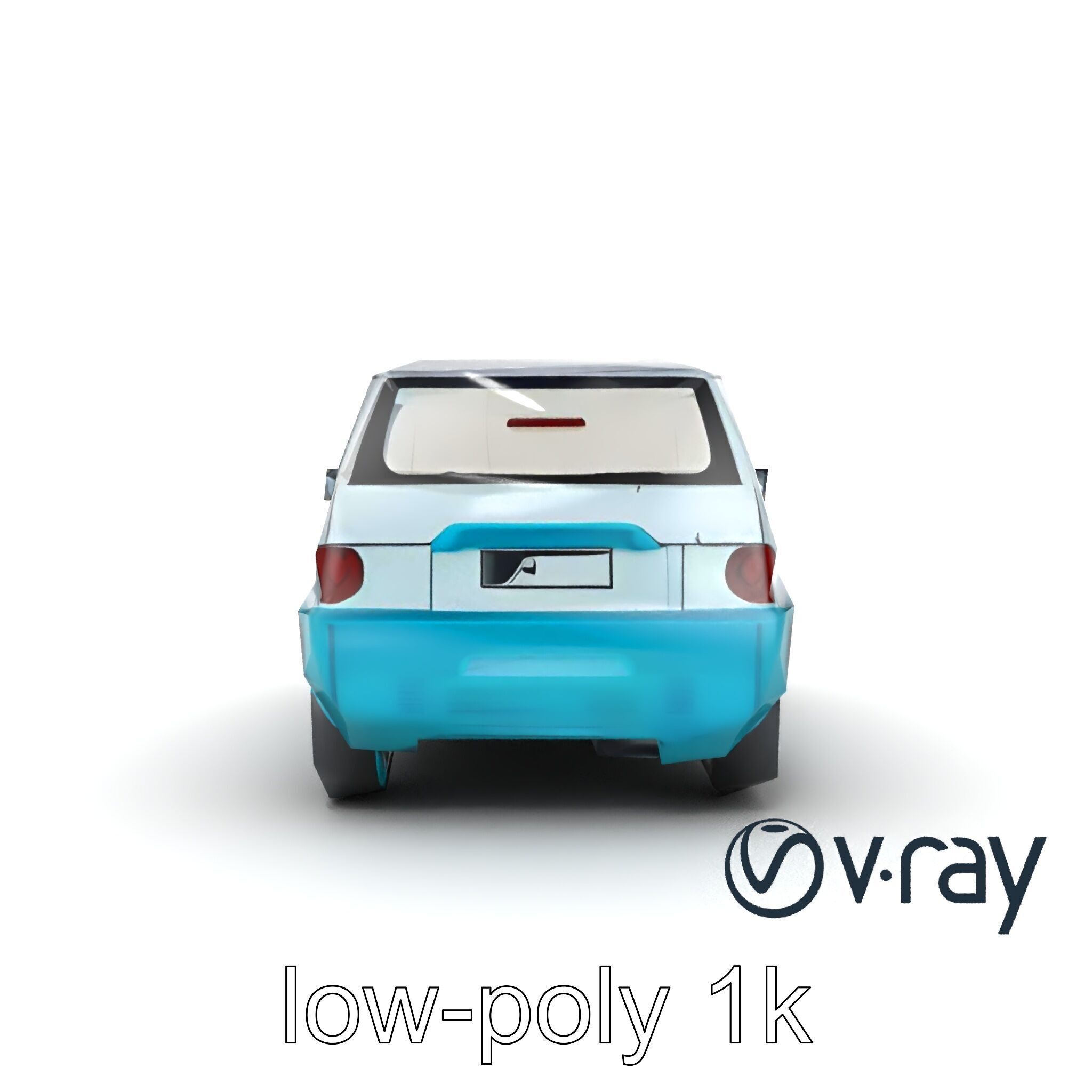 Sporty Retro Hatchback 1980s Urban Mobility model pack Low-poly 3D model_25