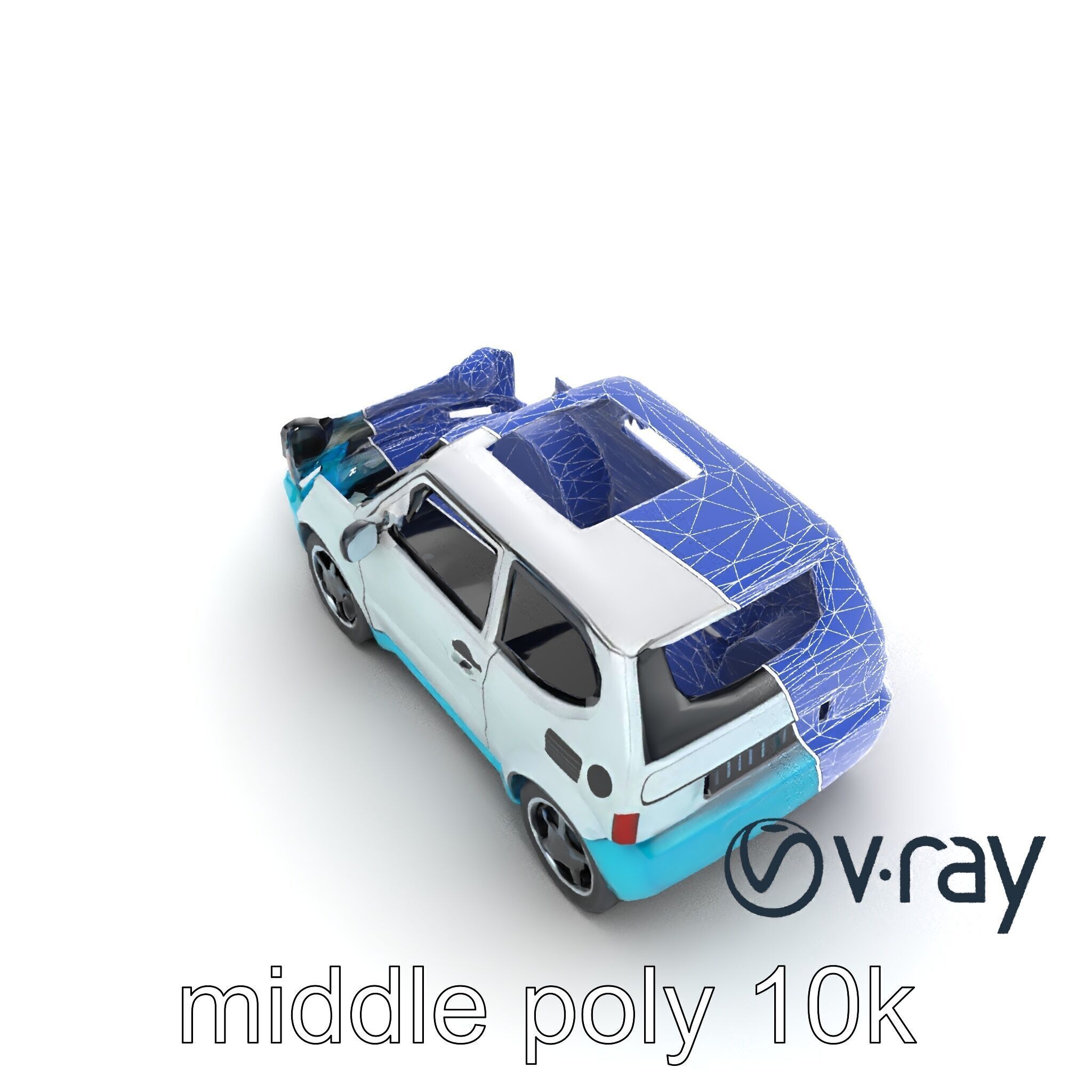 Sporty Retro Hatchback 1980s Urban Mobility model pack Low-poly 3D model_32