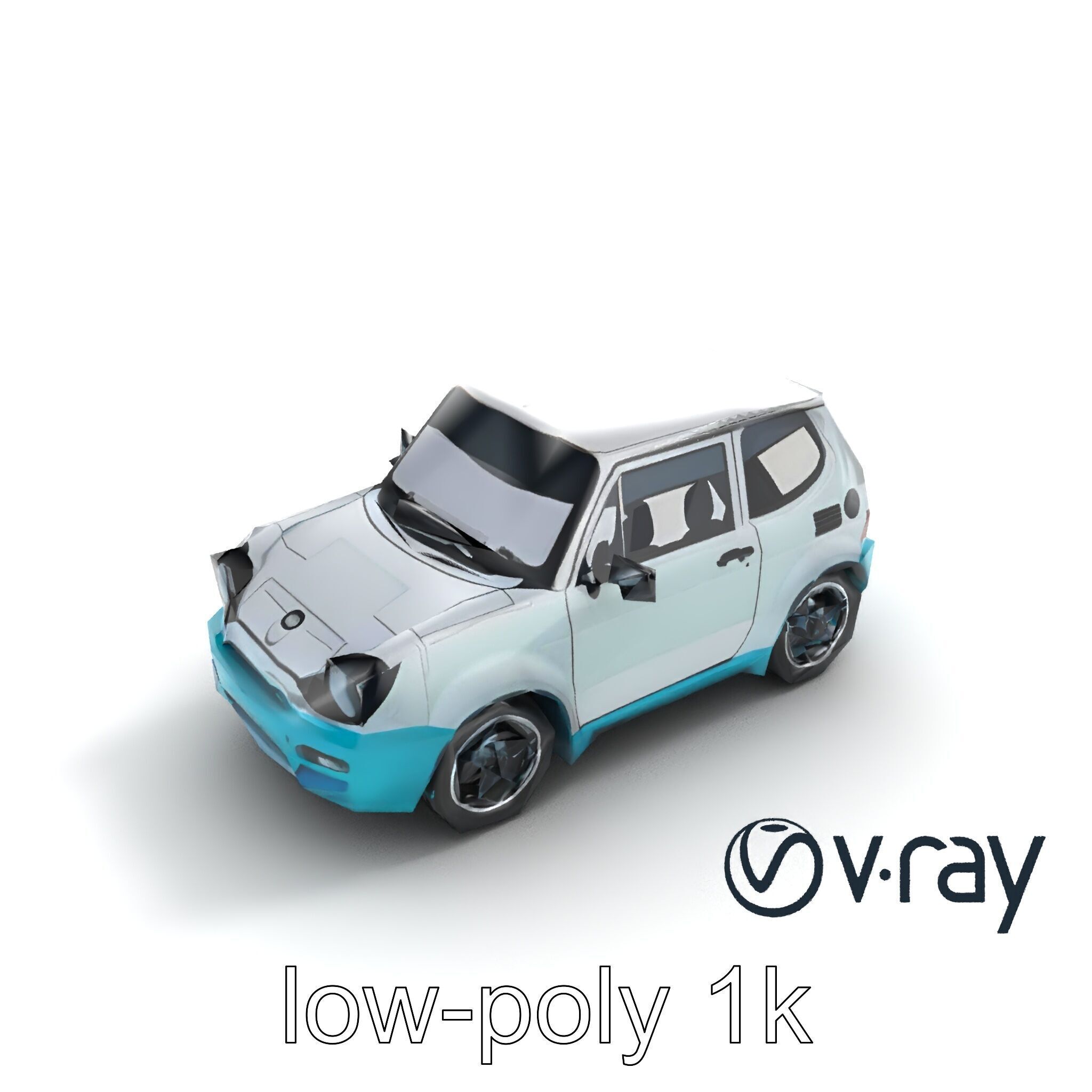 Sporty Retro Hatchback 1980s Urban Mobility model pack Low-poly 3D model_7