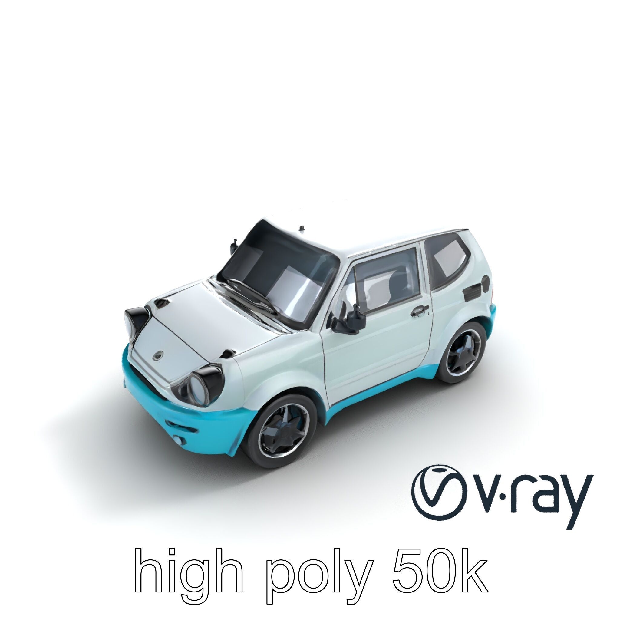 Sporty Retro Hatchback 1980s Urban Mobility model pack Low-poly 3D model_8
