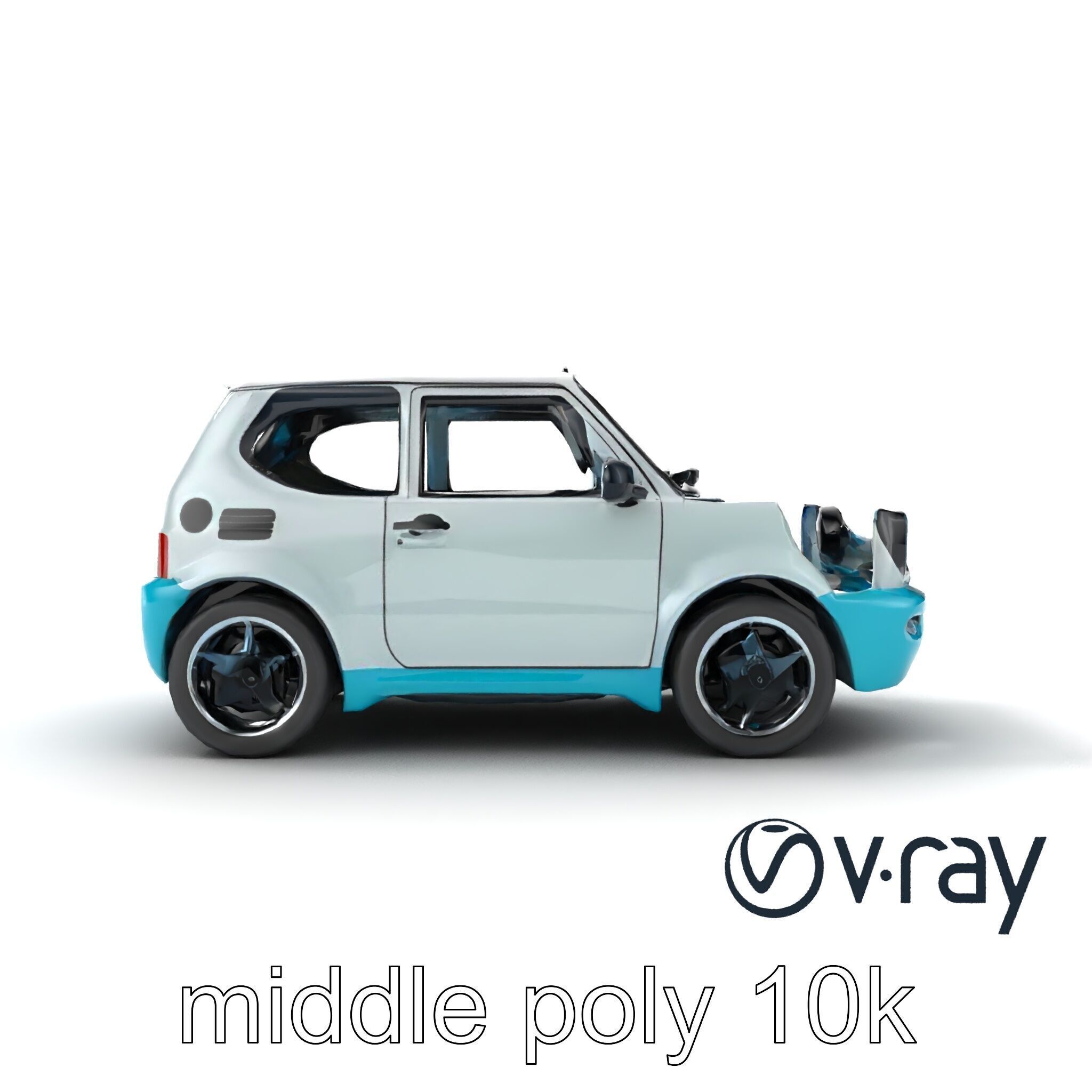 Sporty Retro Hatchback 1980s Urban Mobility model pack Low-poly 3D model_15