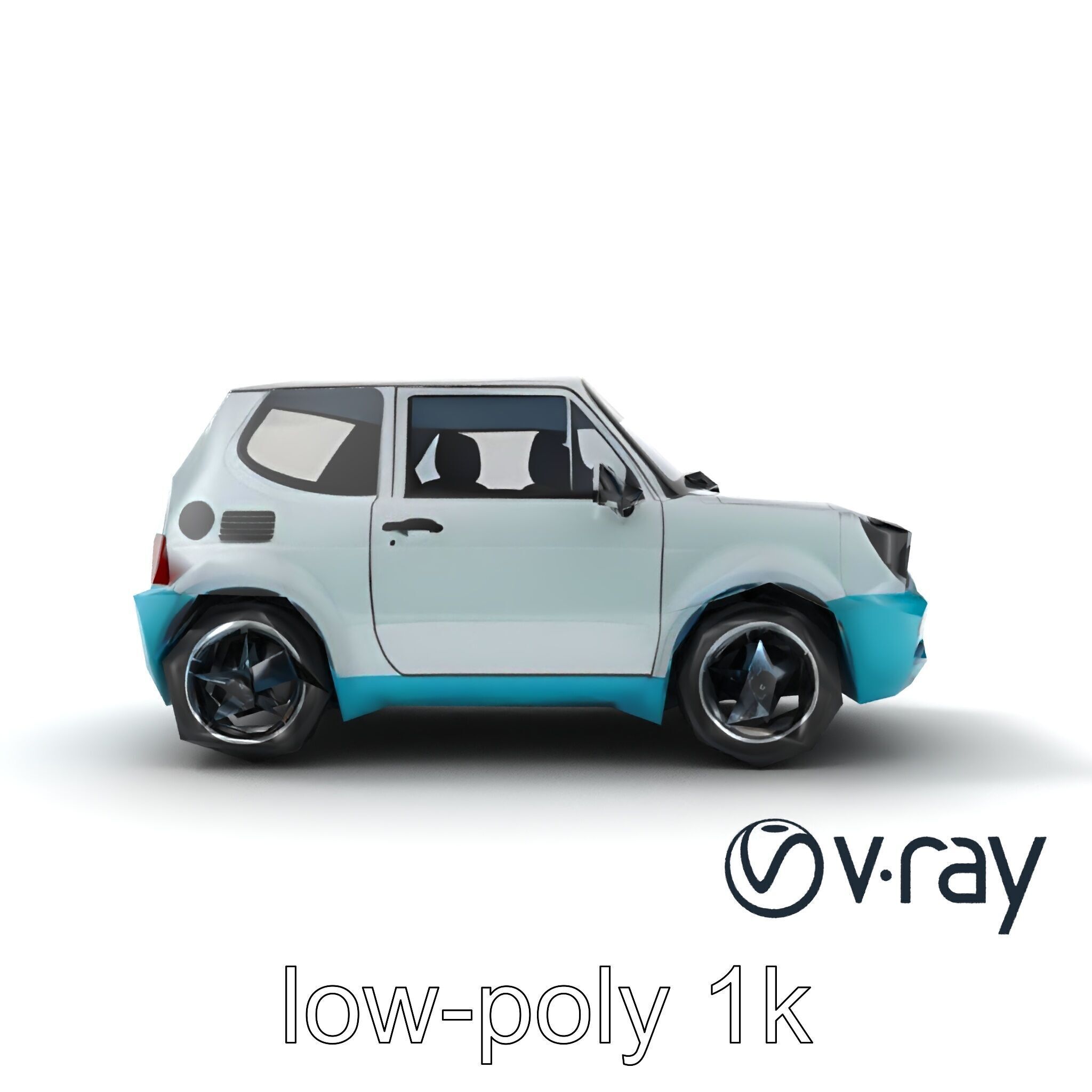 Sporty Retro Hatchback 1980s Urban Mobility model pack Low-poly 3D model_14