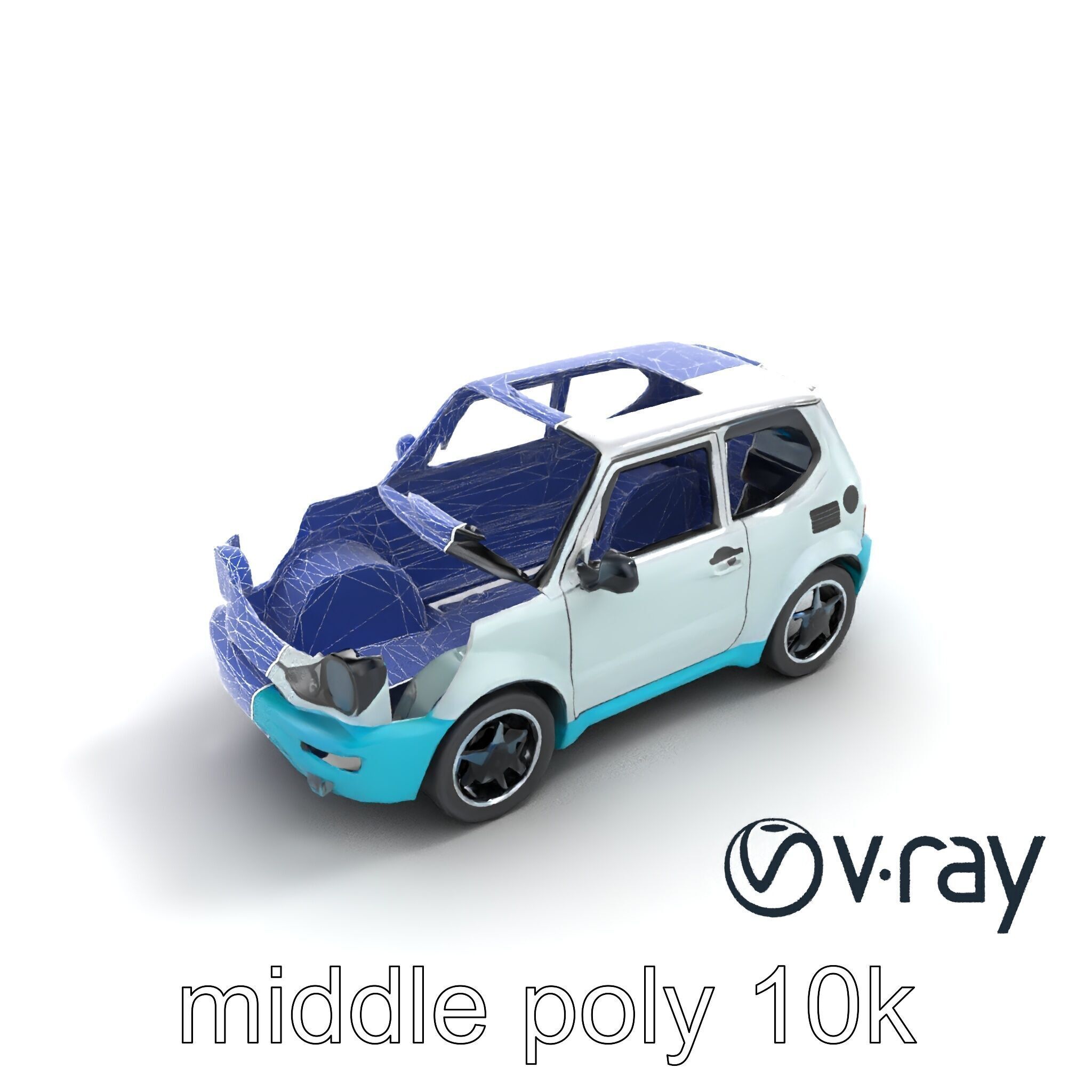 Sporty Retro Hatchback 1980s Urban Mobility model pack Low-poly 3D model_12