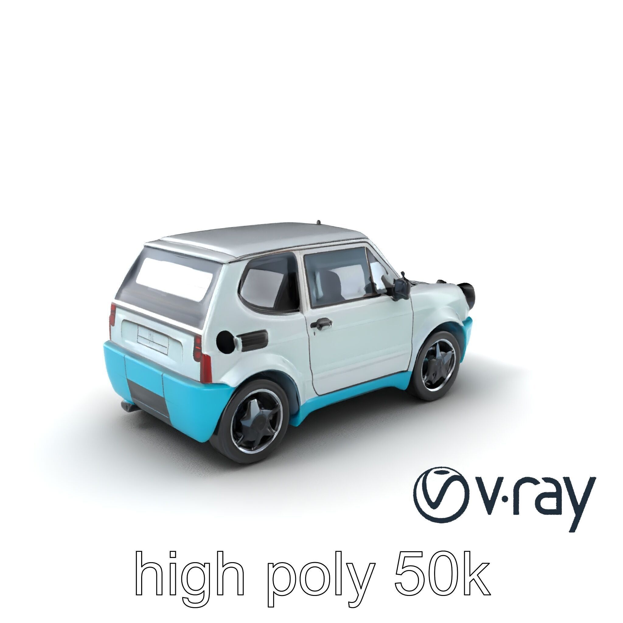 Sporty Retro Hatchback 1980s Urban Mobility model pack Low-poly 3D model_5