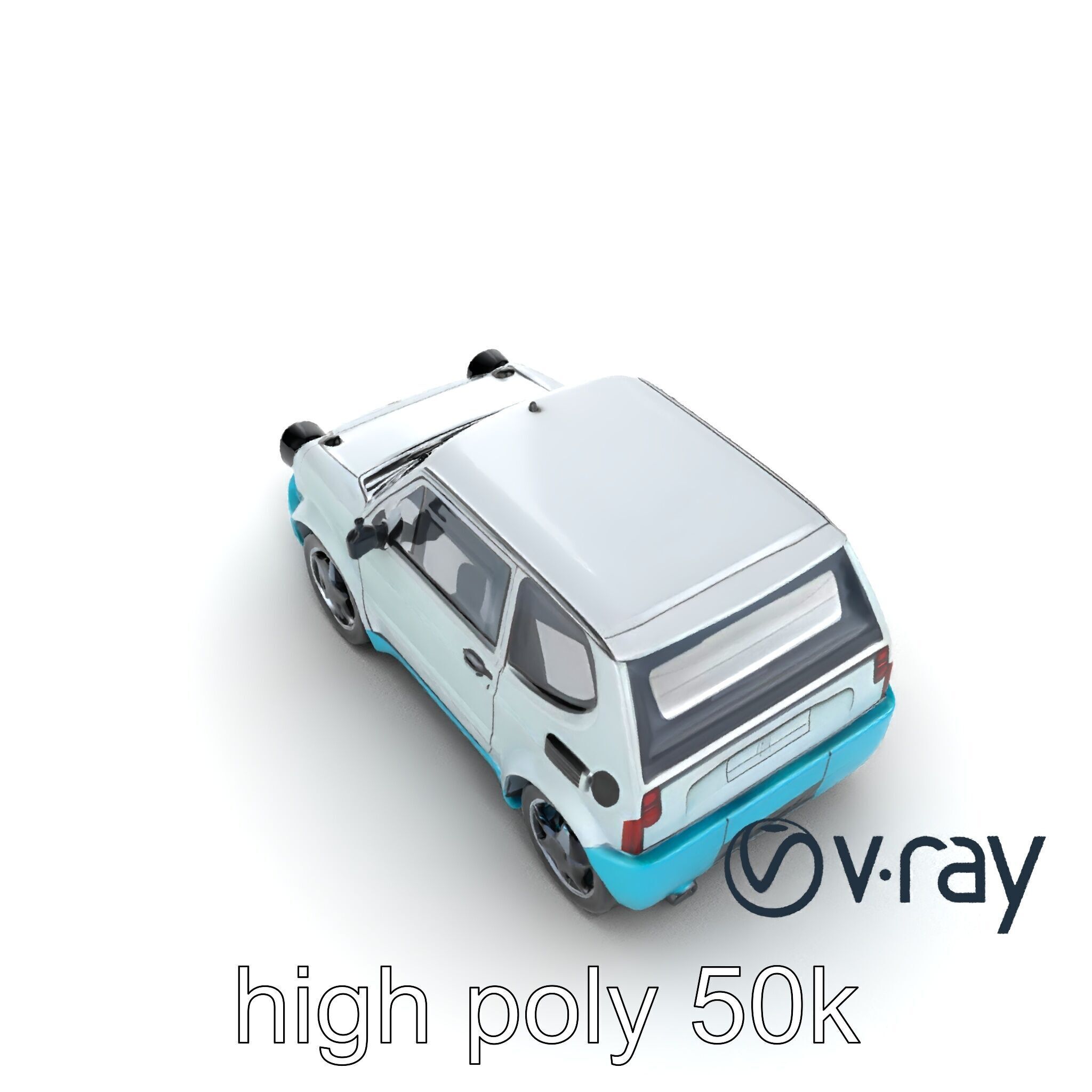 Sporty Retro Hatchback 1980s Urban Mobility model pack Low-poly 3D model_11