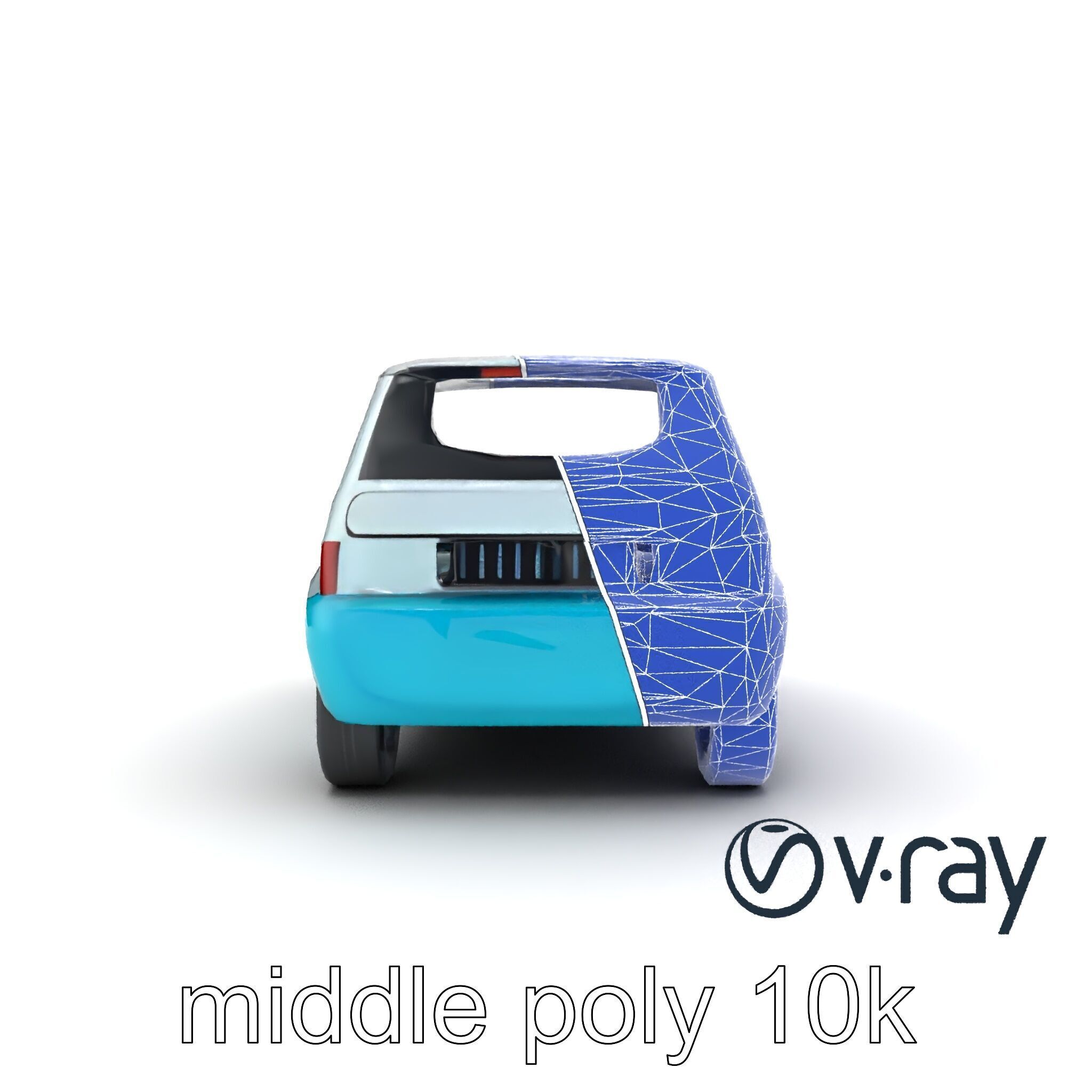 Sporty Retro Hatchback 1980s Urban Mobility model pack Low-poly 3D model_26