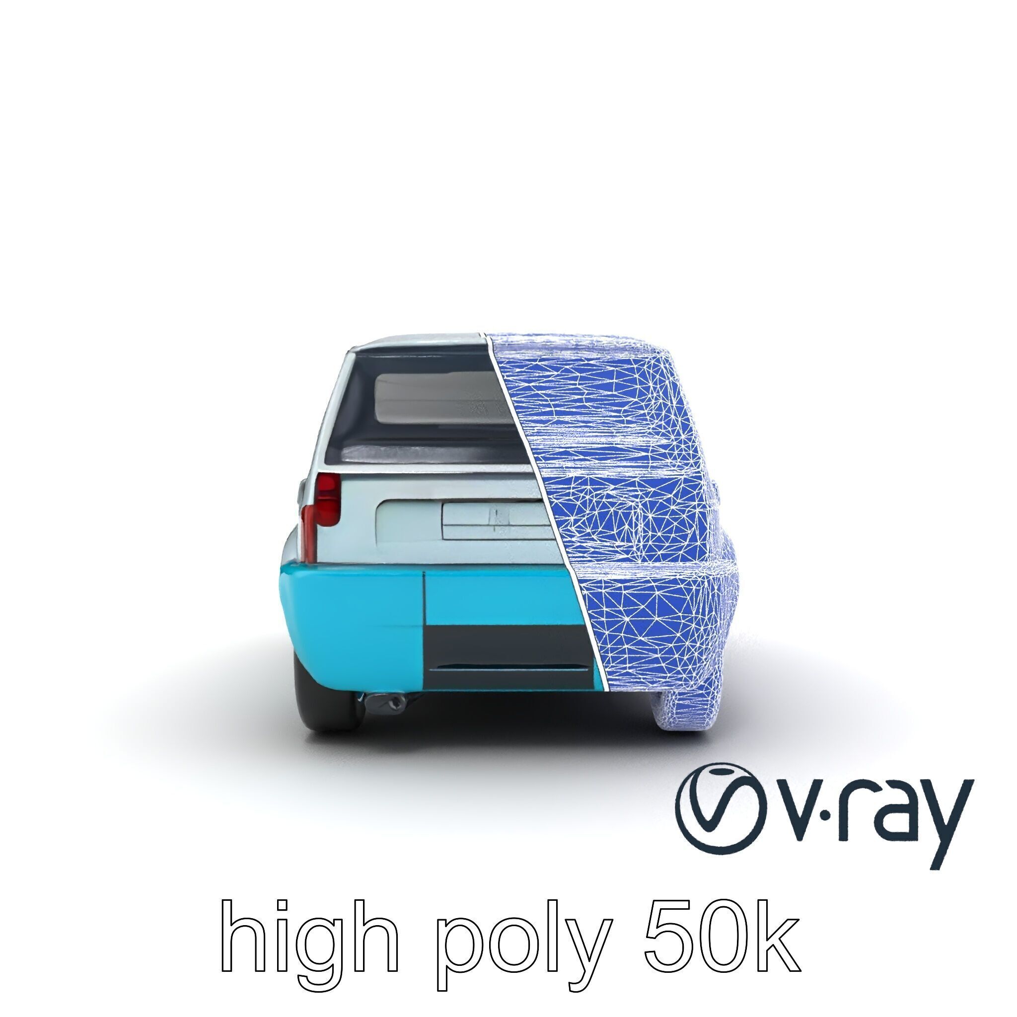 Sporty Retro Hatchback 1980s Urban Mobility model pack Low-poly 3D model_28