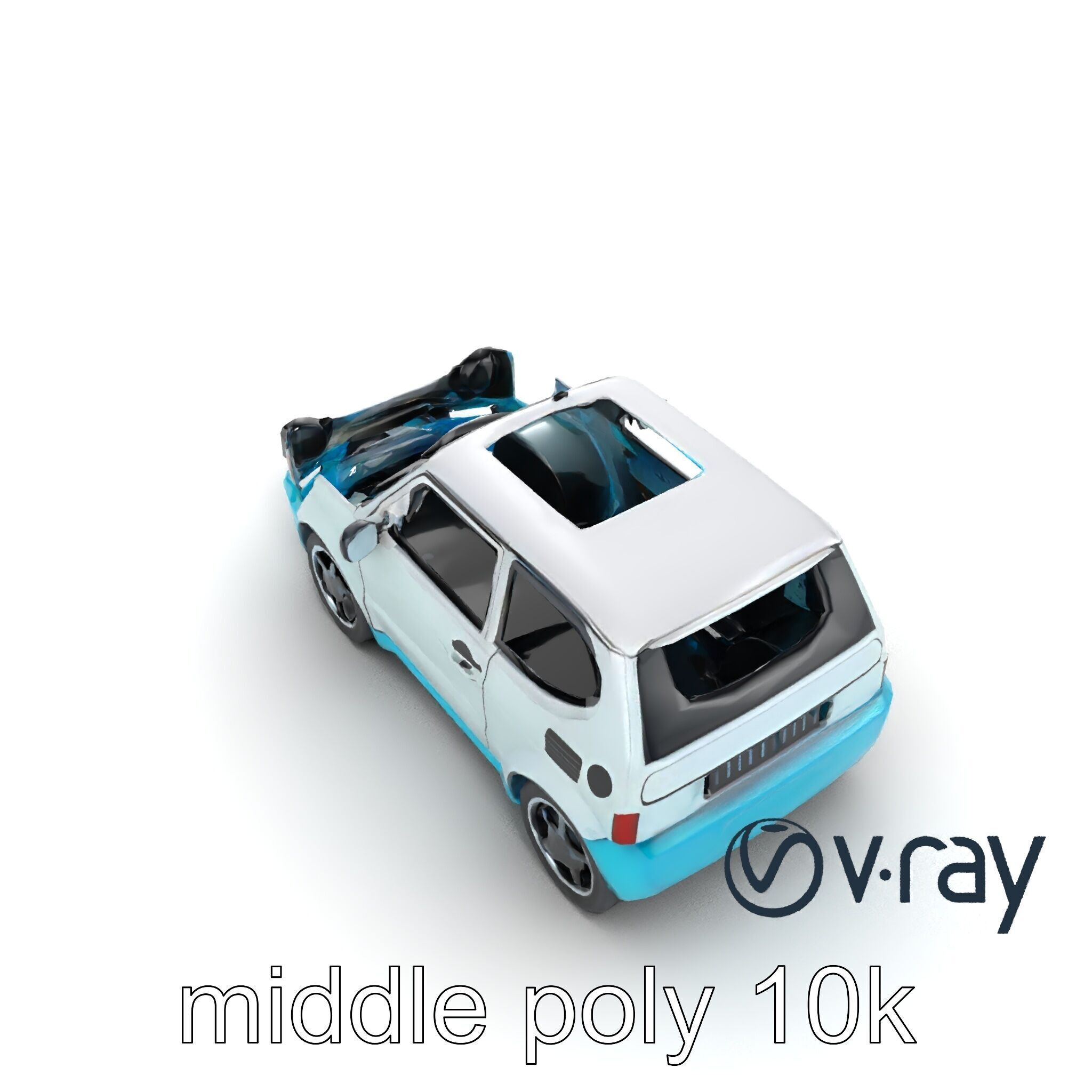 Sporty Retro Hatchback 1980s Urban Mobility model pack Low-poly 3D model_19