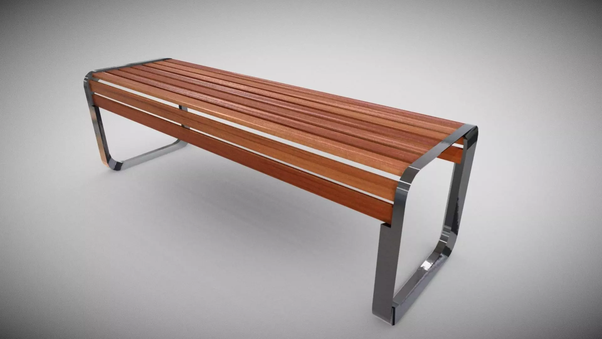 Otdoor Metal Bench Low-poly 3D model