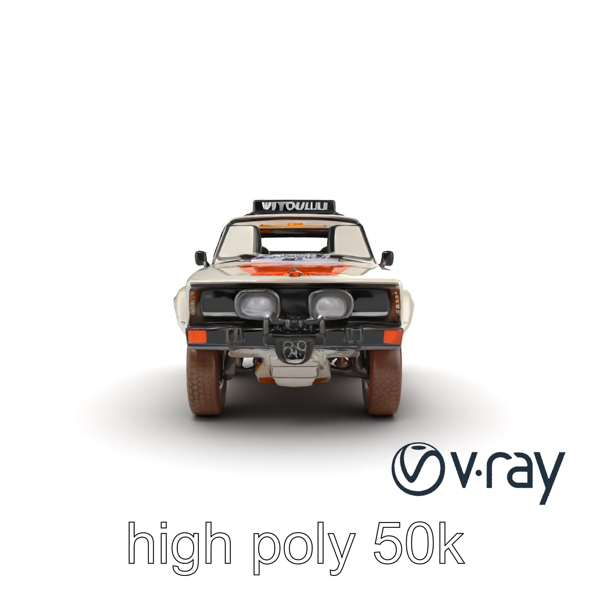 Retro Rally Car Model Pack with Aerodynamic Frame and Off-Roa... Low-poly 3D model_24