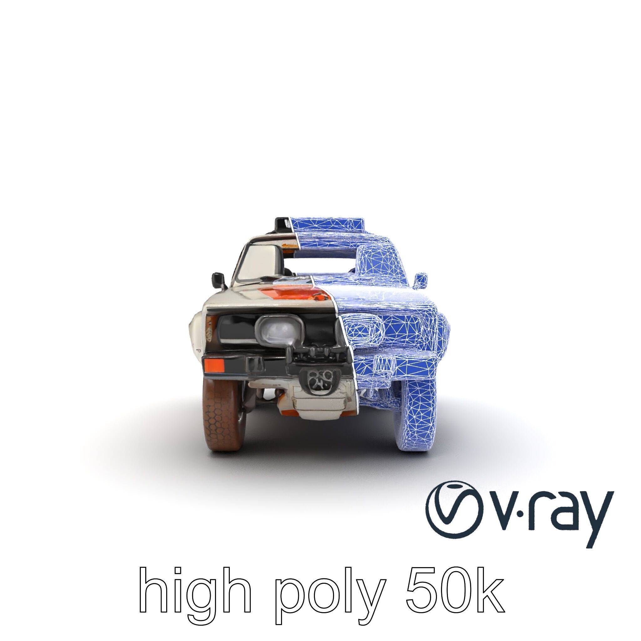 Retro Rally Car Model Pack with Aerodynamic Frame and Off-Roa... Low-poly 3D model_19