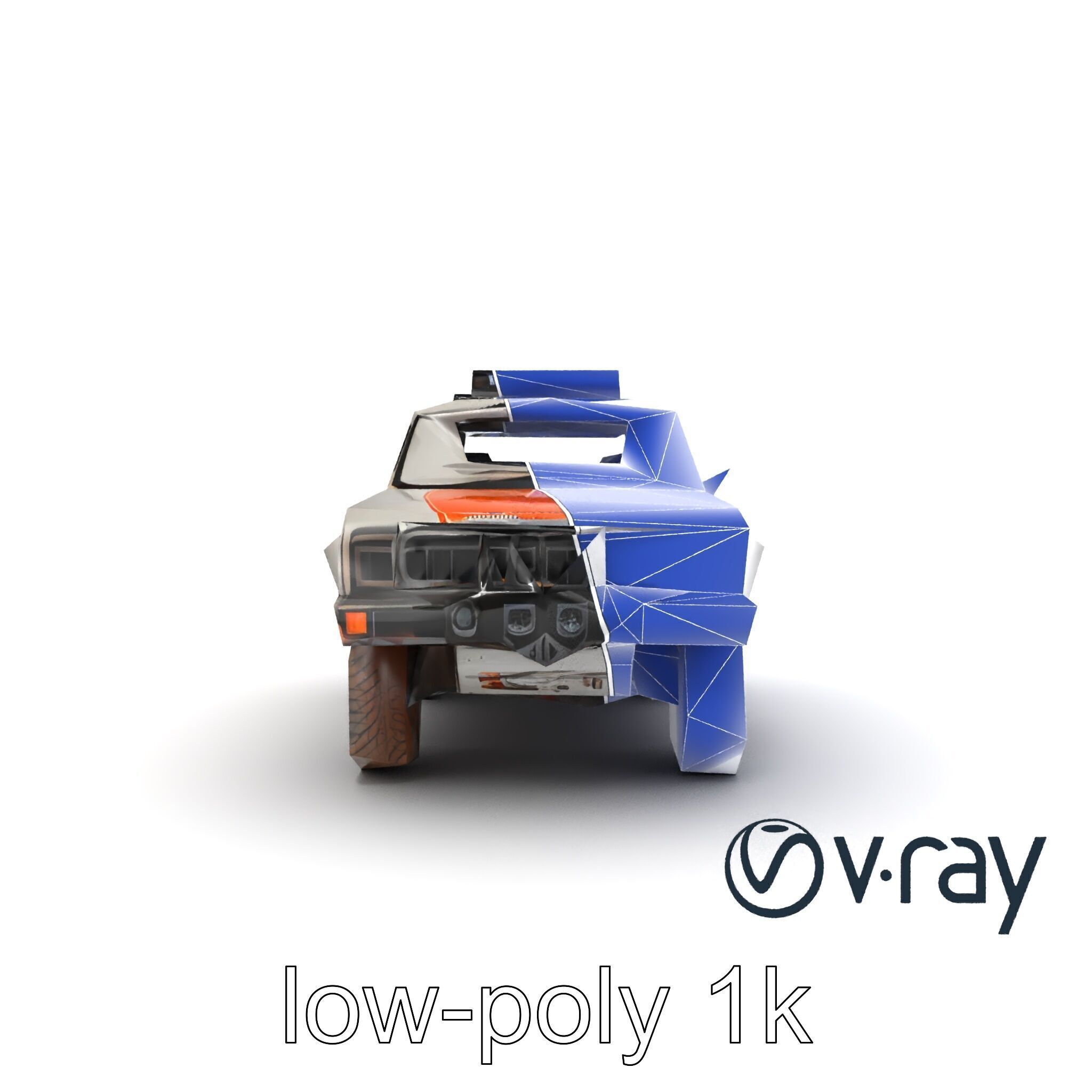 Retro Rally Car Model Pack with Aerodynamic Frame and Off-Roa... Low-poly 3D model_21