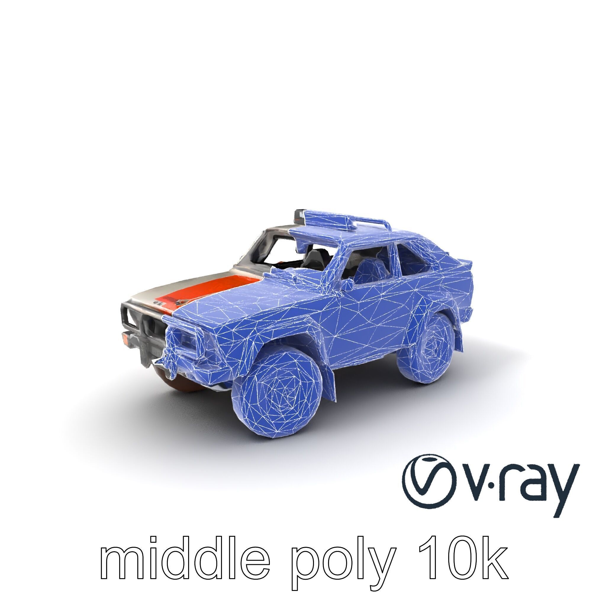 Retro Rally Car Model Pack with Aerodynamic Frame and Off-Roa... Low-poly 3D model_25