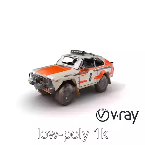 Retro Rally Car Model Pack with Aerodynamic Frame and Off-Roa... Low-poly 3D model